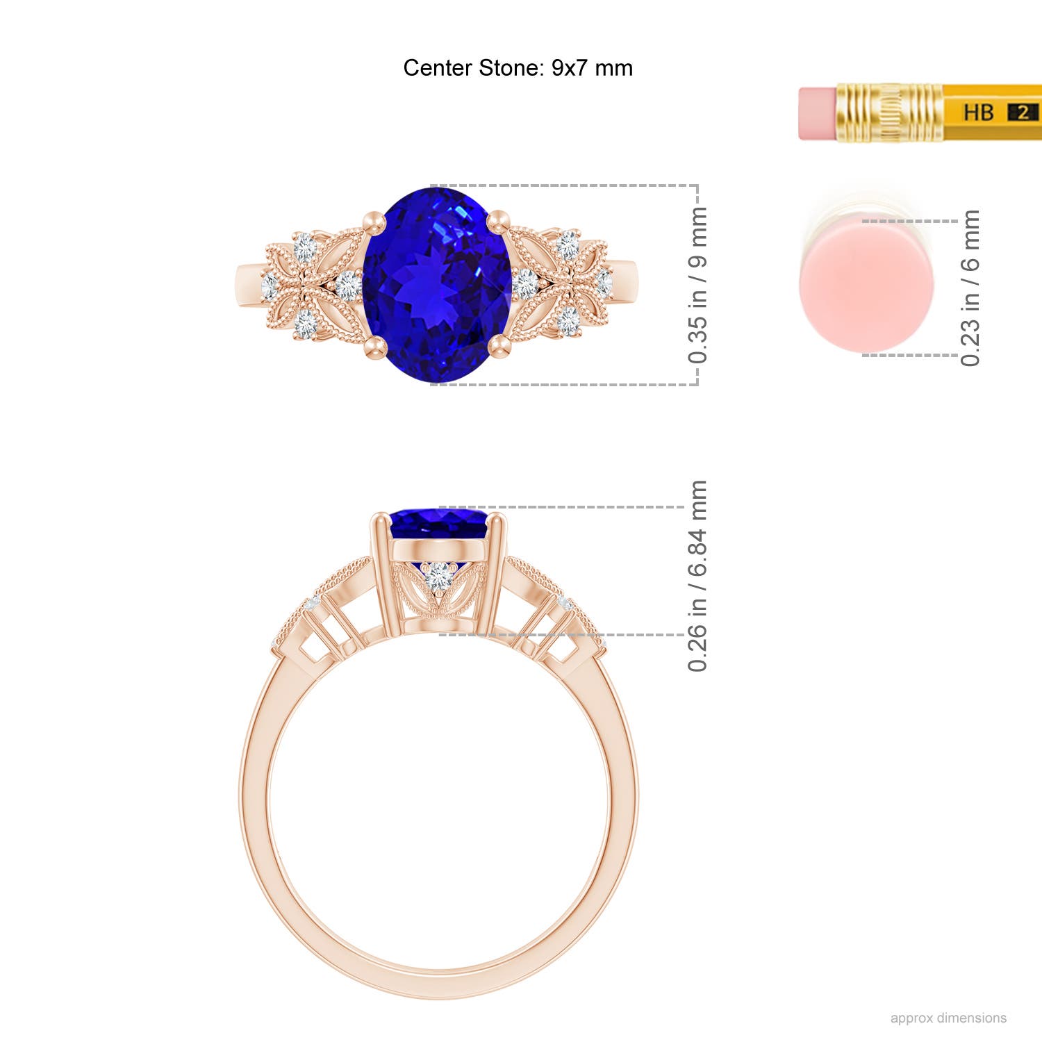 AAAA - Tanzanite / 2.03 CT / 14 KT Rose Gold