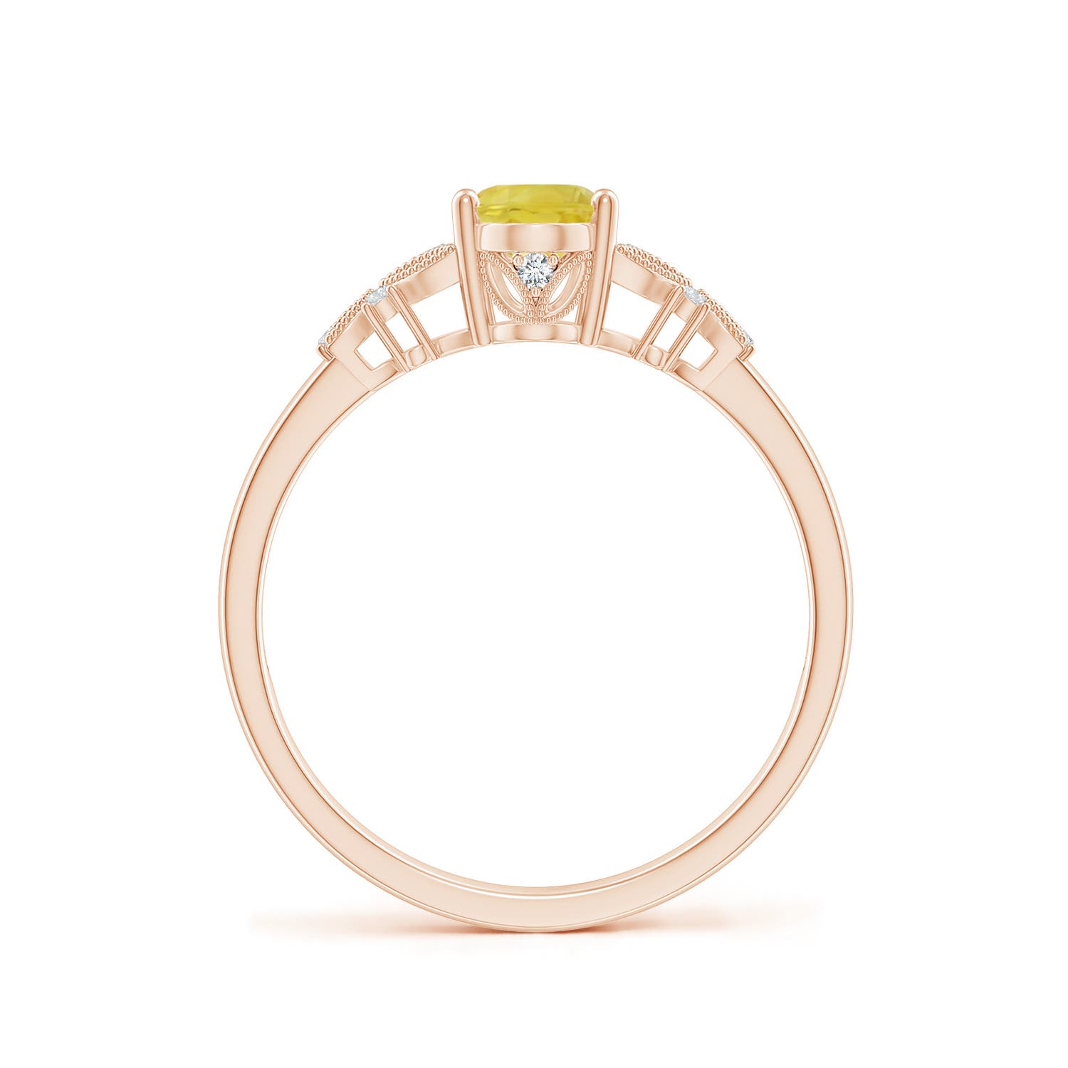 A - Yellow Sapphire / 1.07 CT / 14 KT Rose Gold