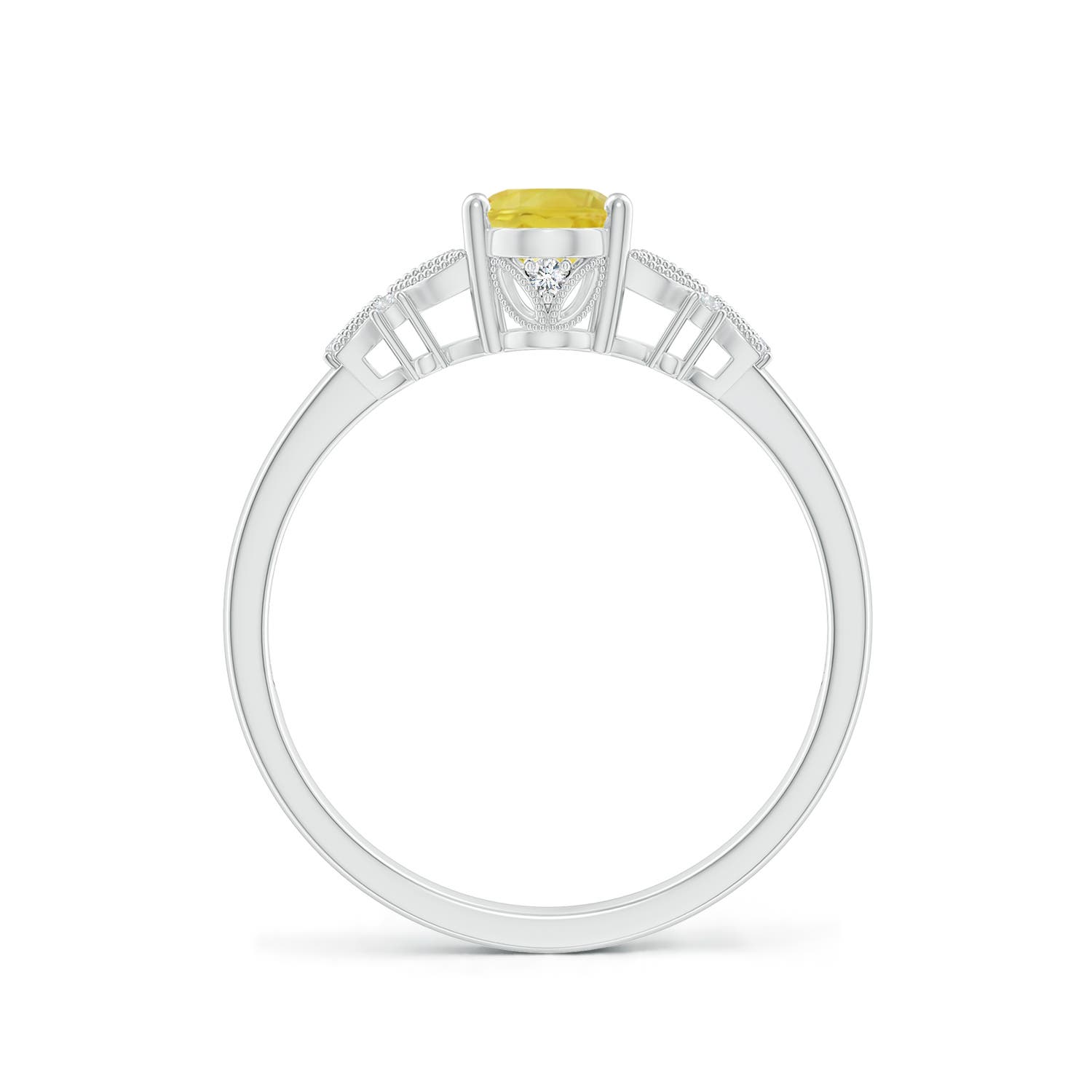 A - Yellow Sapphire / 1.07 CT / 14 KT White Gold