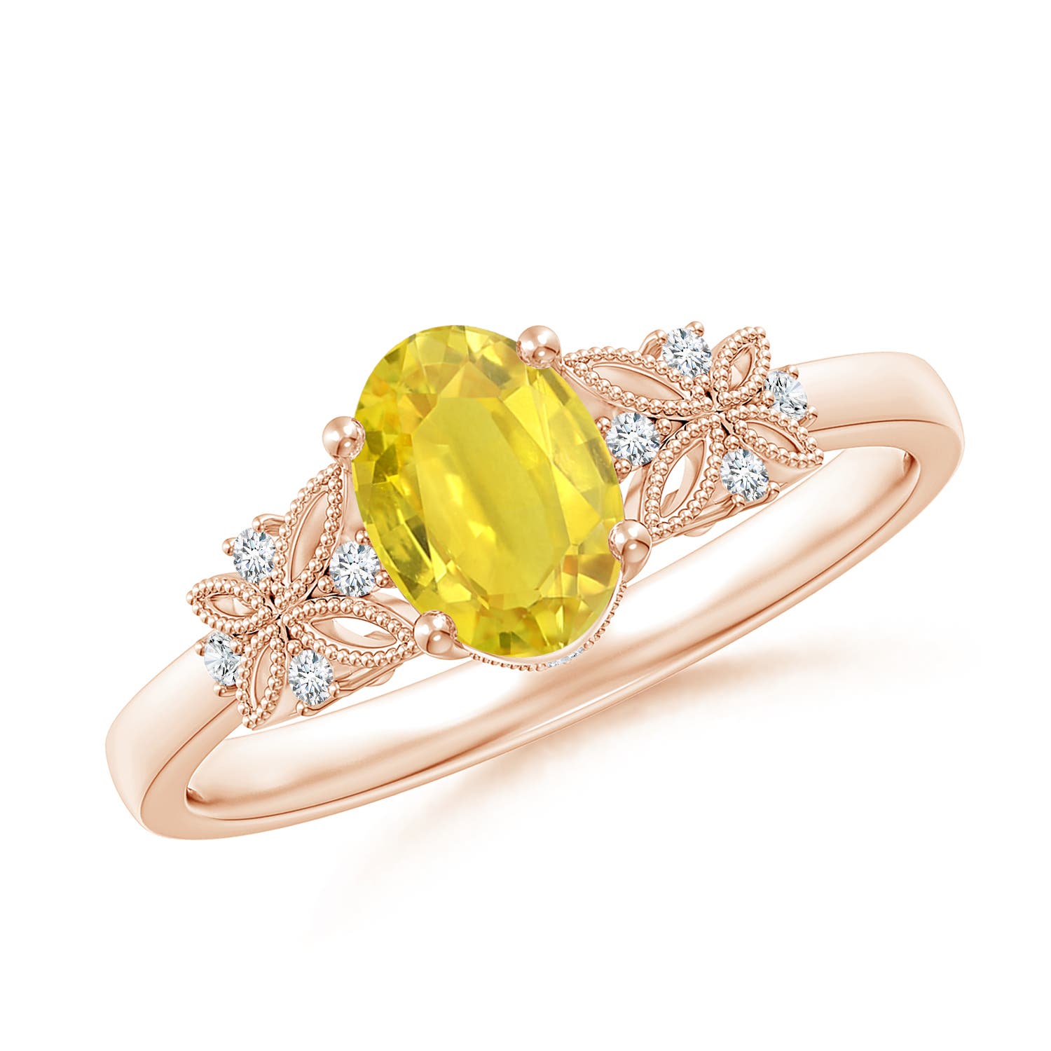 AA - Yellow Sapphire / 1.07 CT / 14 KT Rose Gold