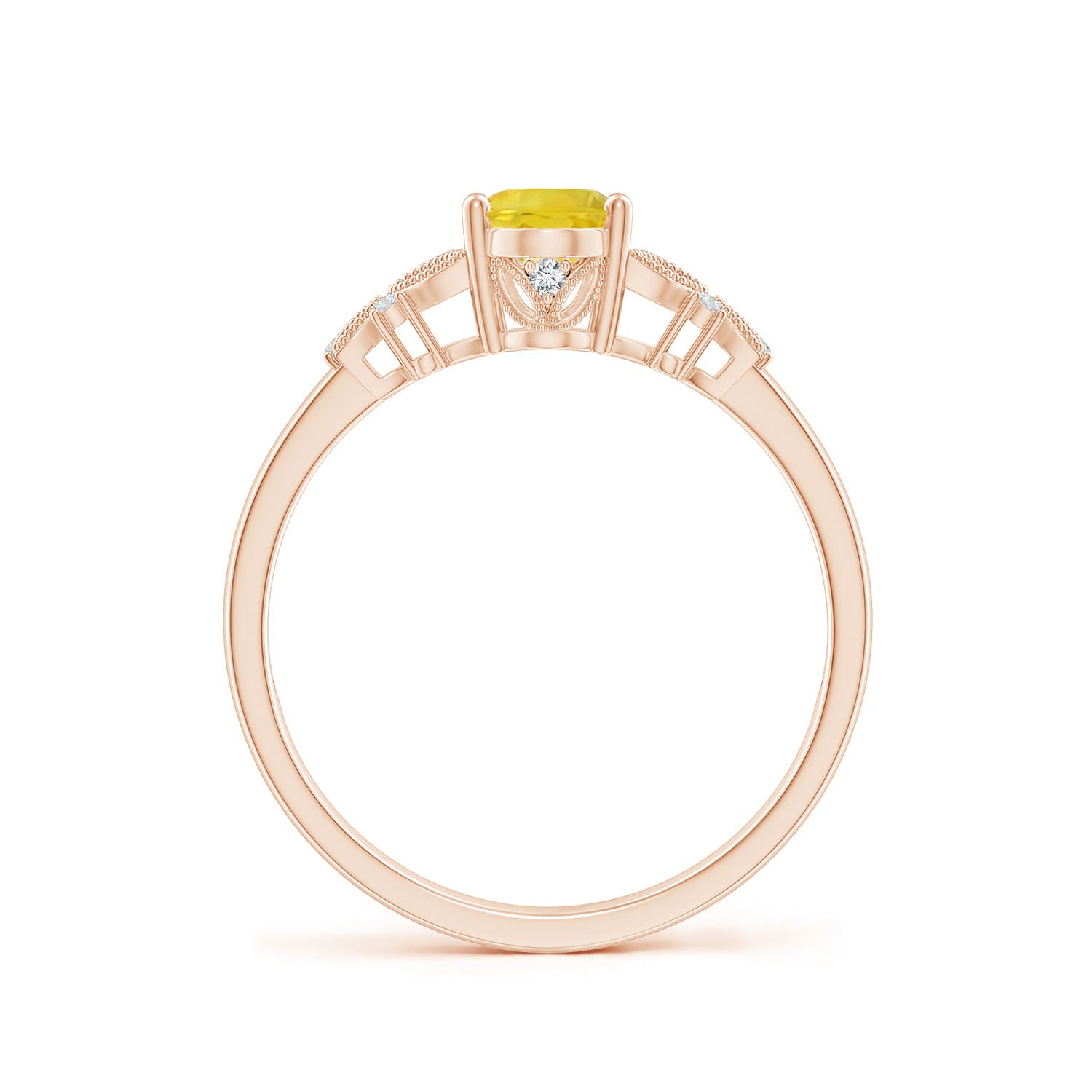 AA - Yellow Sapphire / 1.07 CT / 14 KT Rose Gold