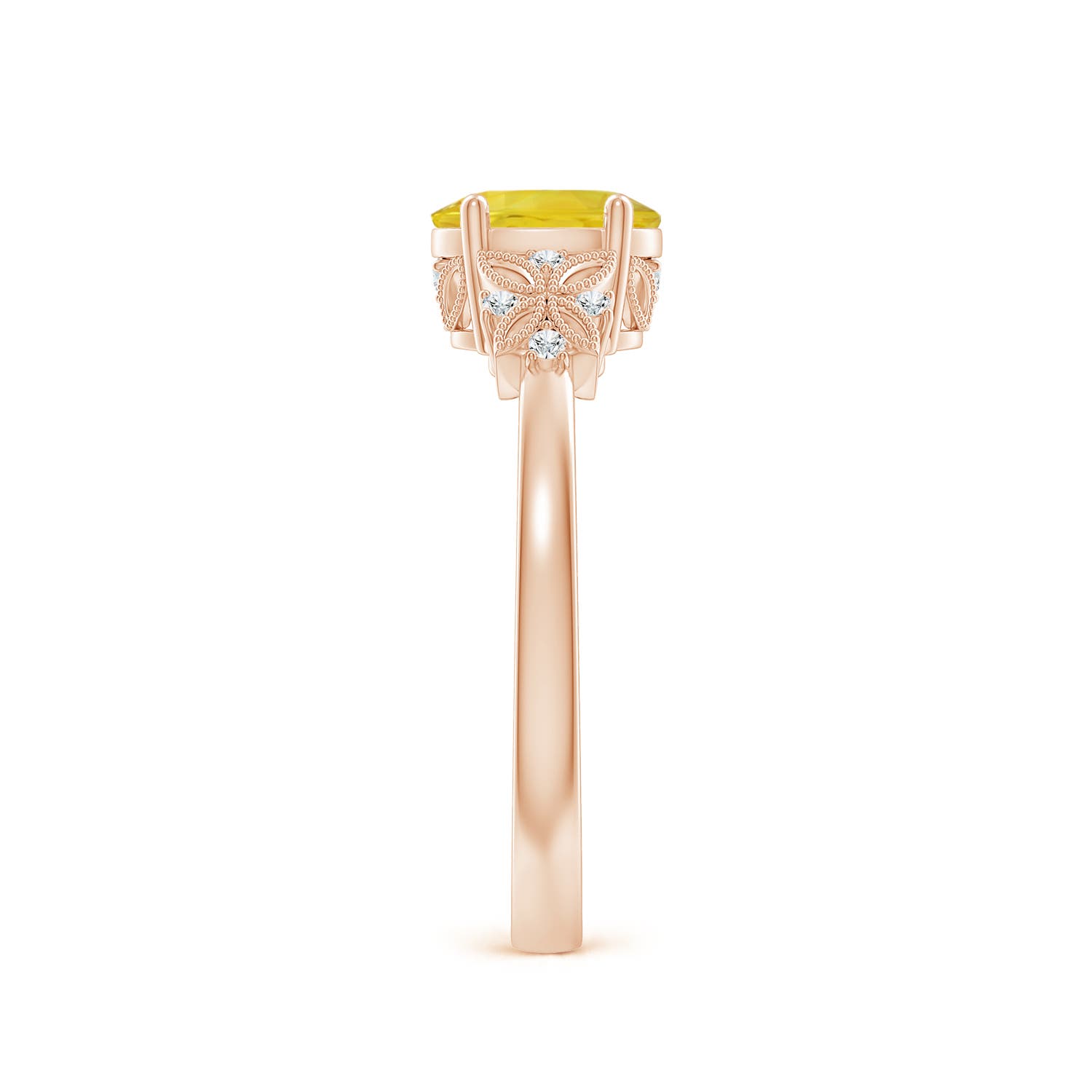 AA - Yellow Sapphire / 1.07 CT / 14 KT Rose Gold