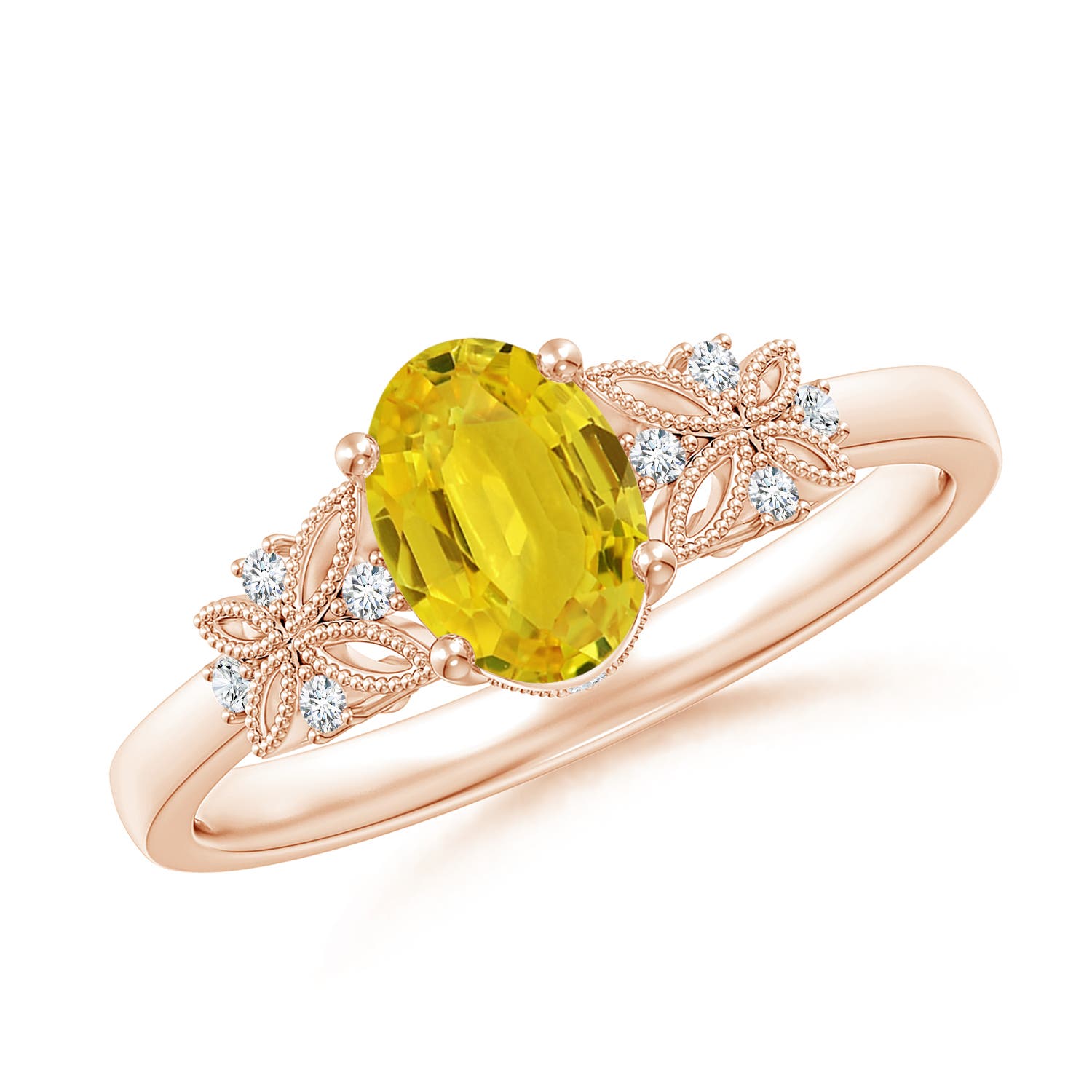 AAA - Yellow Sapphire / 1.07 CT / 14 KT Rose Gold