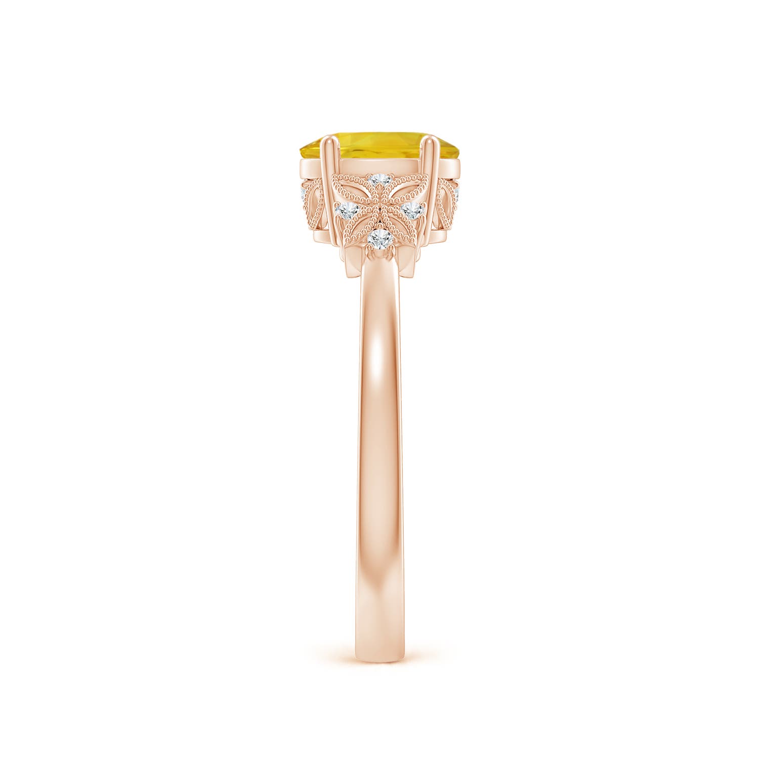 AAA - Yellow Sapphire / 1.07 CT / 14 KT Rose Gold