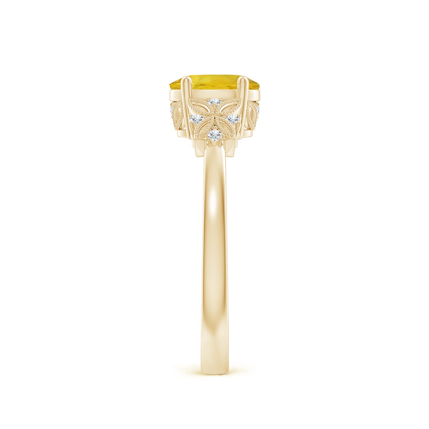 AAA - Yellow Sapphire / 1.07 CT / 14 KT Yellow Gold