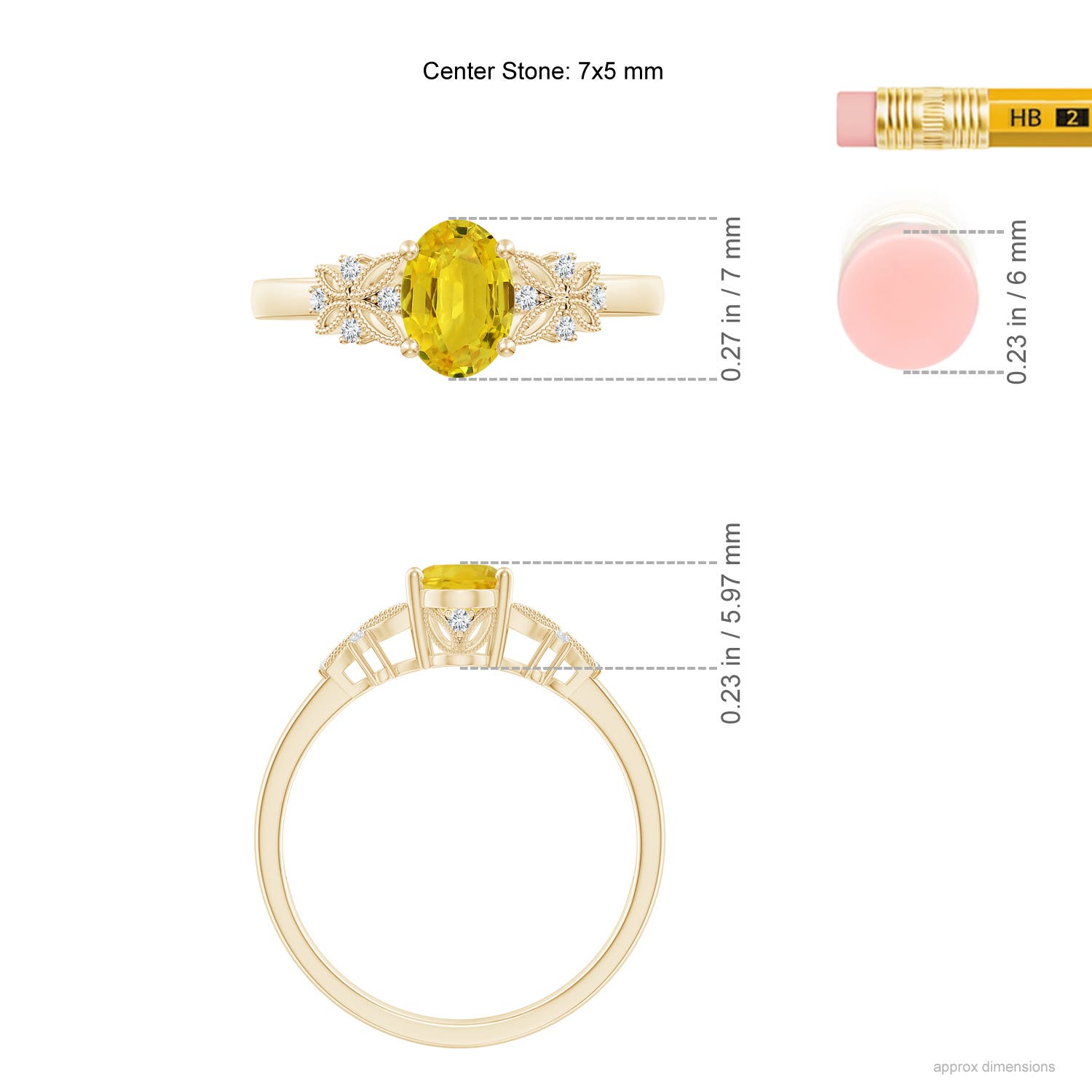 AAA - Yellow Sapphire / 1.07 CT / 14 KT Yellow Gold