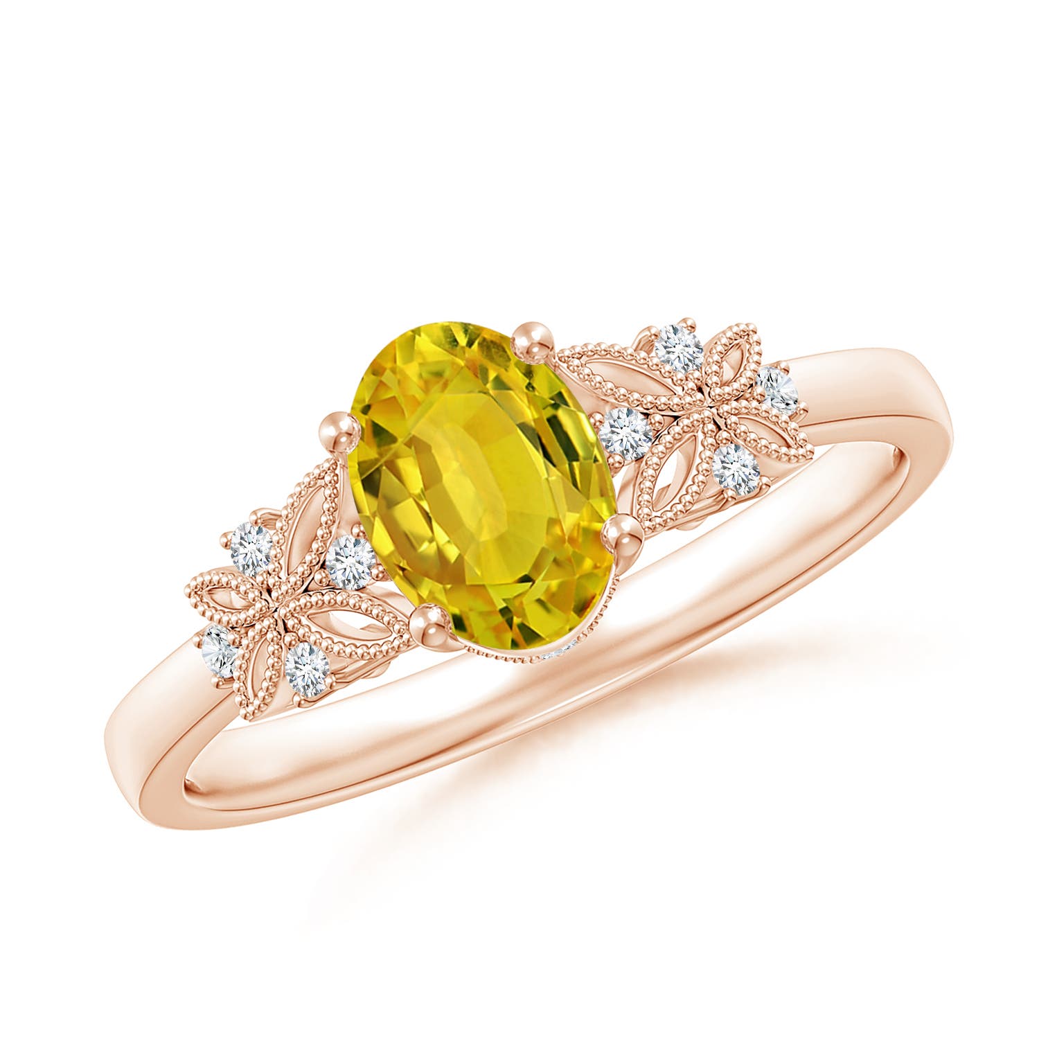 AAAA - Yellow Sapphire / 1.07 CT / 14 KT Rose Gold