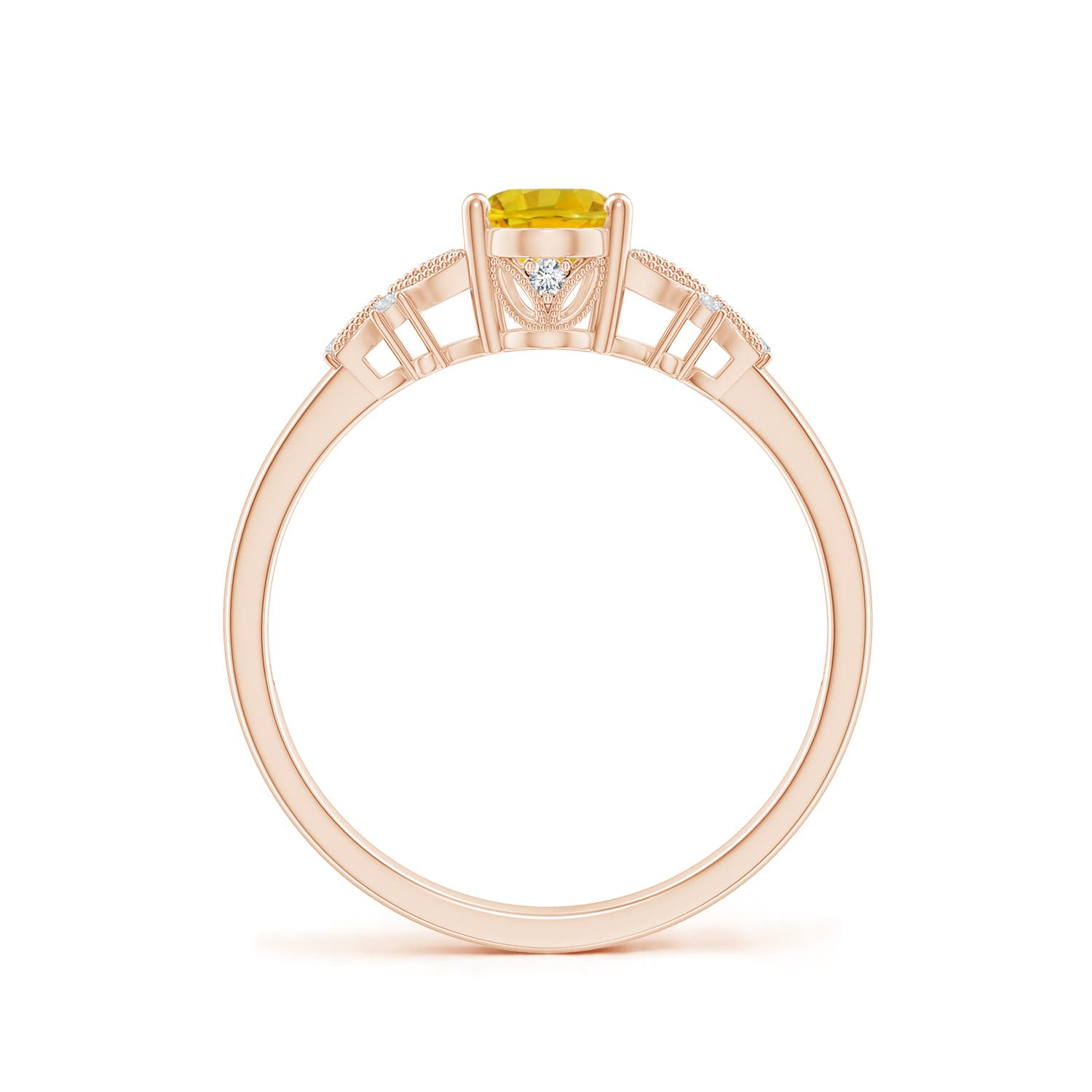 AAAA - Yellow Sapphire / 1.07 CT / 14 KT Rose Gold