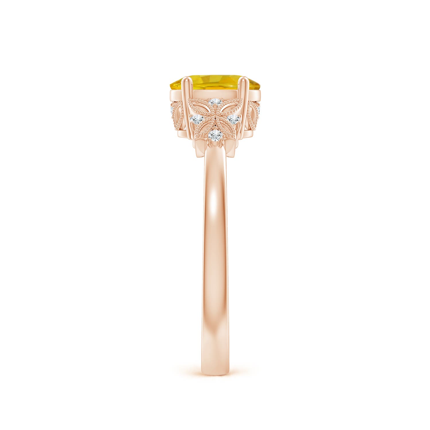 AAAA - Yellow Sapphire / 1.07 CT / 14 KT Rose Gold