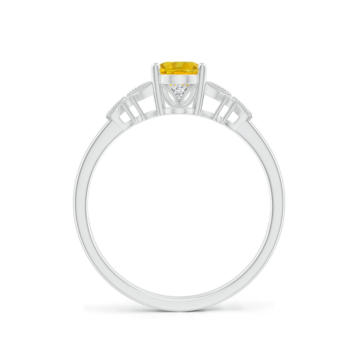 AAAA - Yellow Sapphire / 1.07 CT / 14 KT White Gold