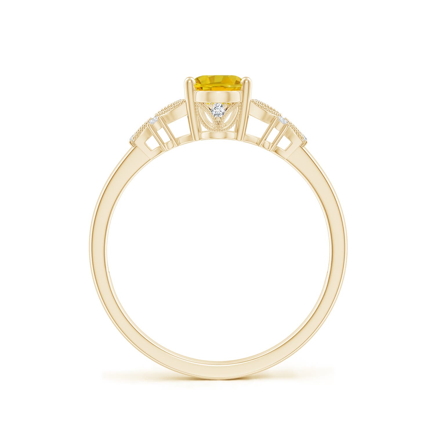 AAAA - Yellow Sapphire / 1.07 CT / 14 KT Yellow Gold