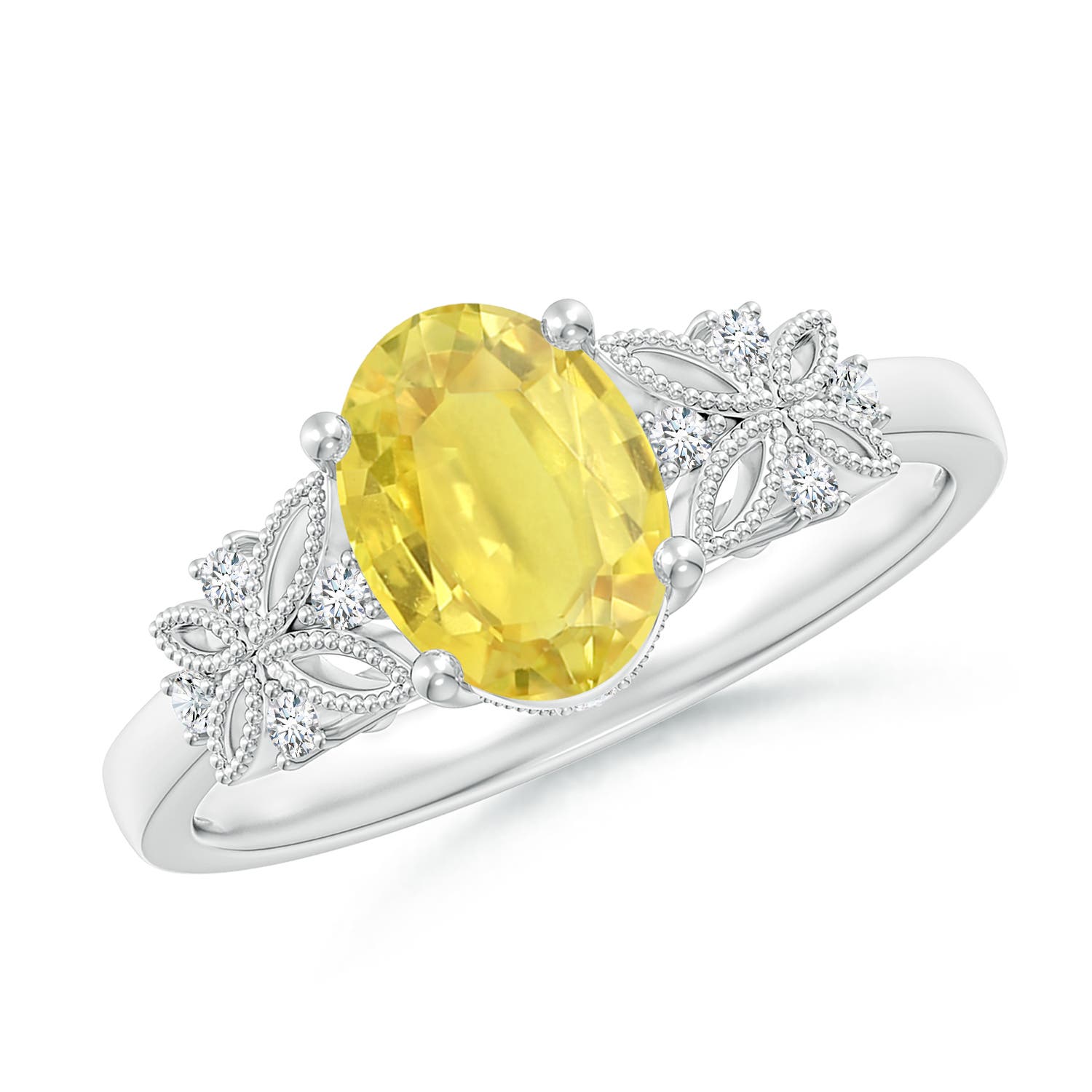 A - Yellow Sapphire / 1.6 CT / 14 KT White Gold