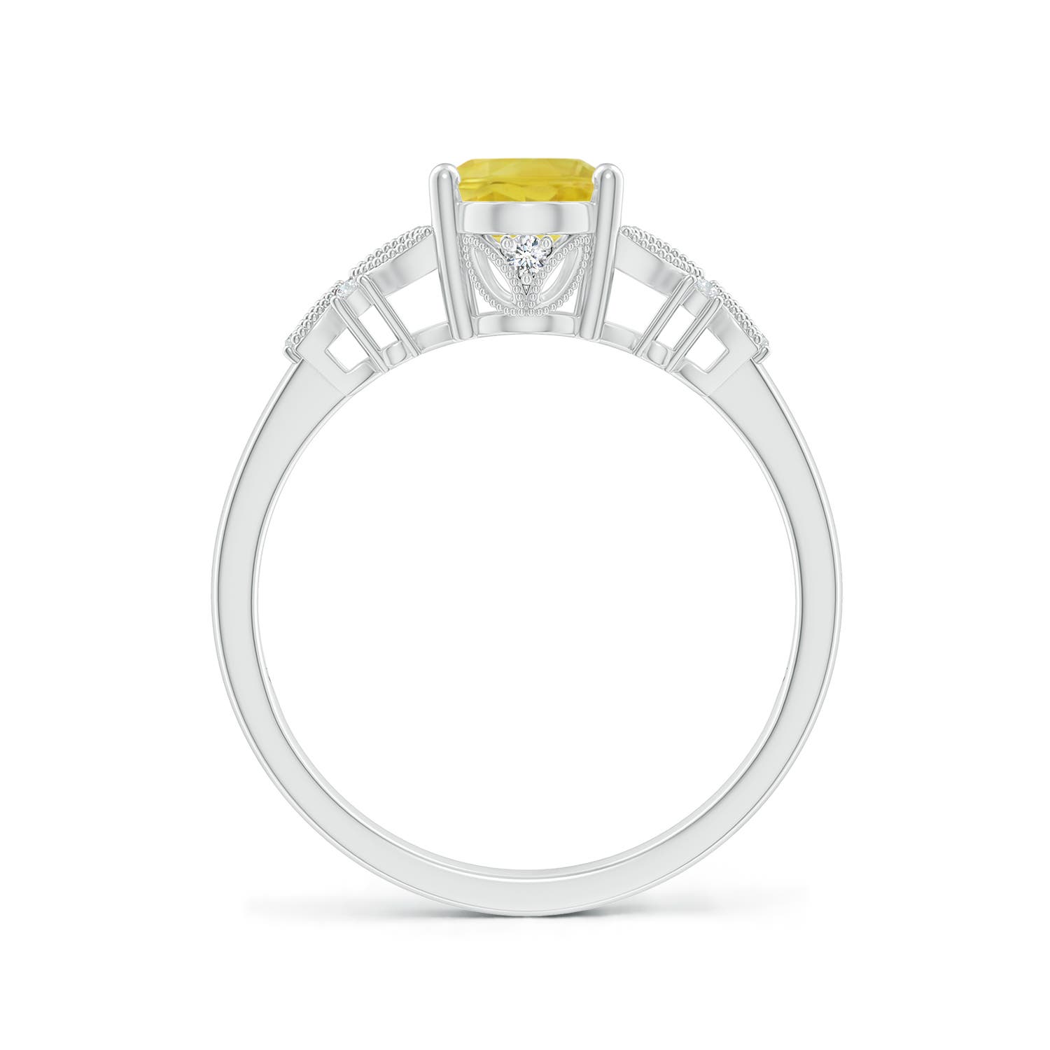 A - Yellow Sapphire / 1.6 CT / 14 KT White Gold