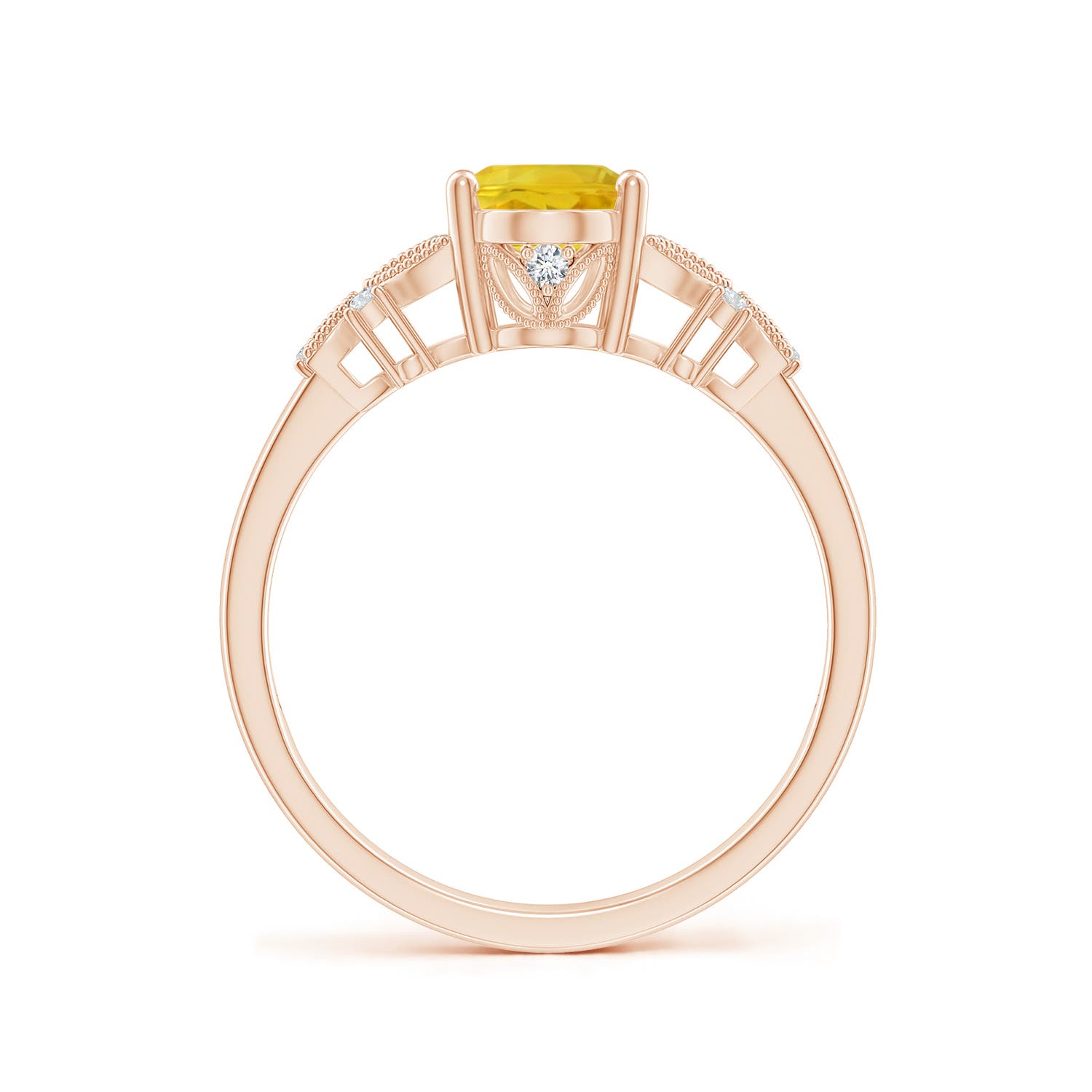 AAA - Yellow Sapphire / 1.6 CT / 14 KT Rose Gold