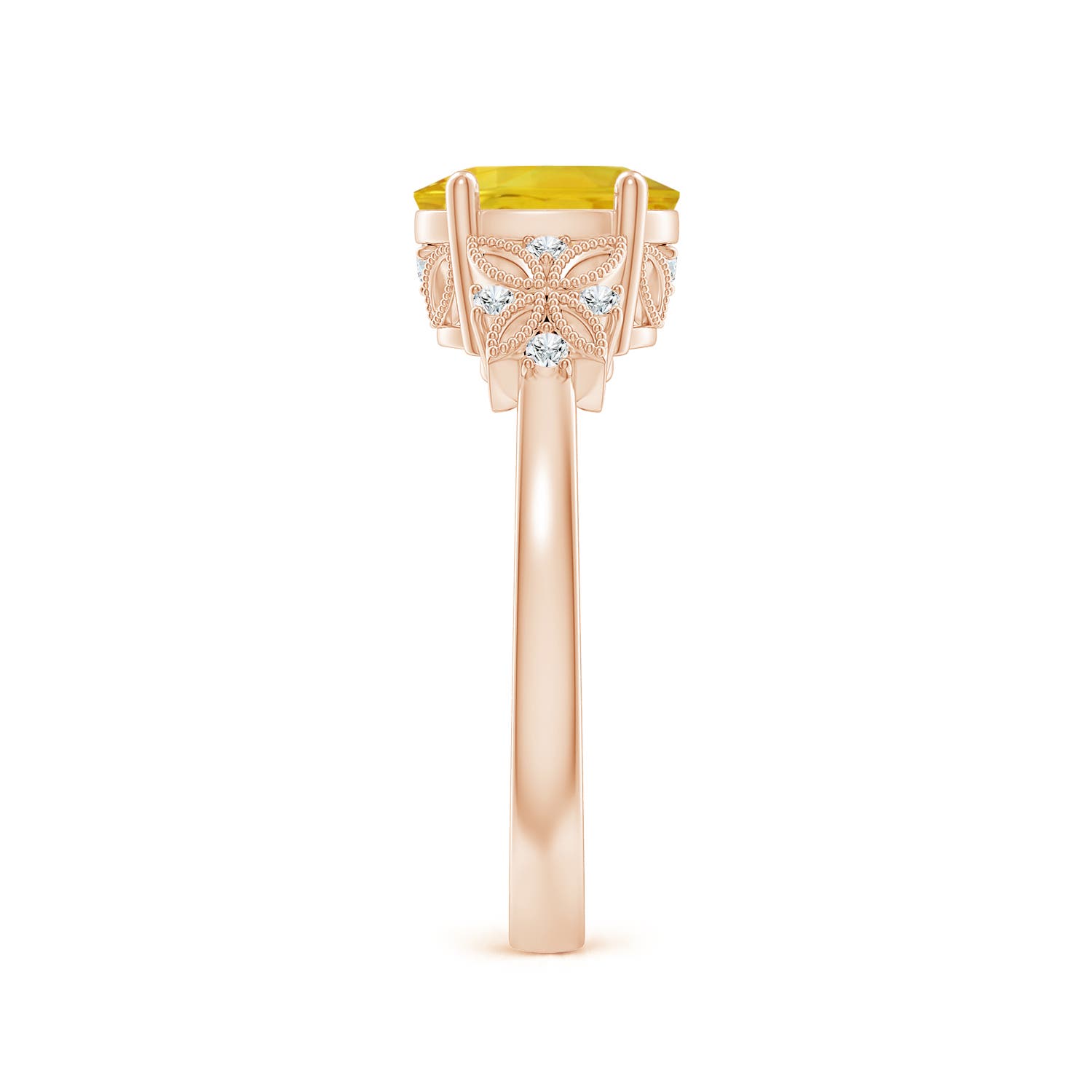 AAA - Yellow Sapphire / 1.6 CT / 14 KT Rose Gold