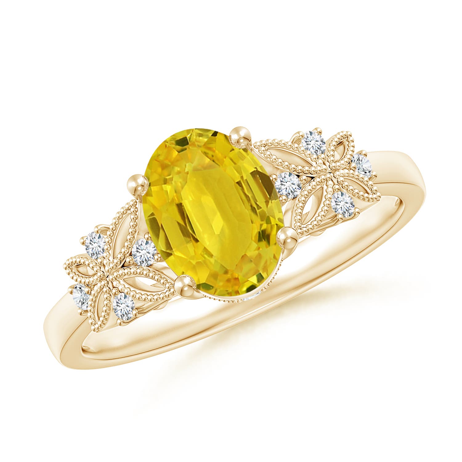 AAA - Yellow Sapphire / 1.6 CT / 14 KT Yellow Gold