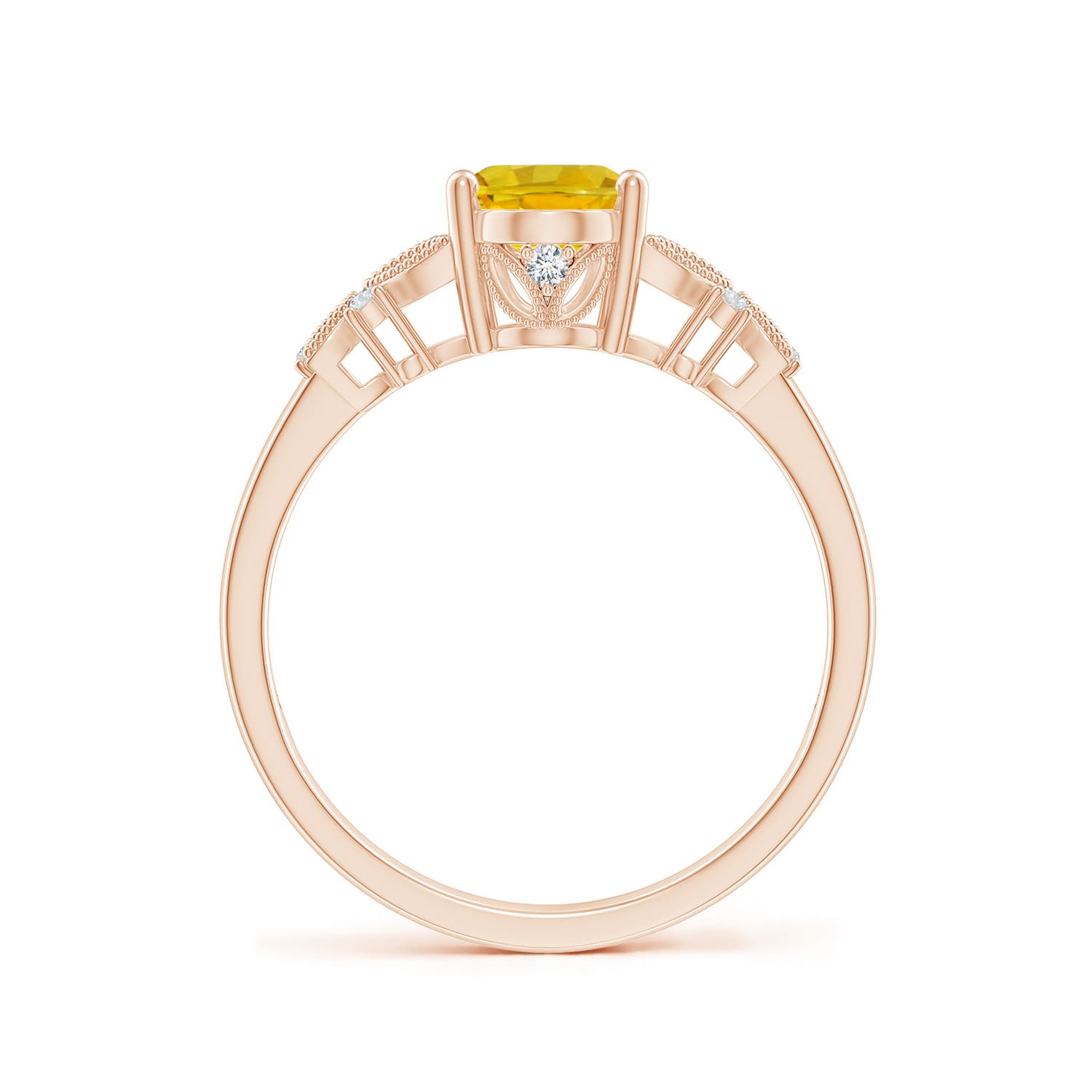 AAAA - Yellow Sapphire / 1.6 CT / 14 KT Rose Gold