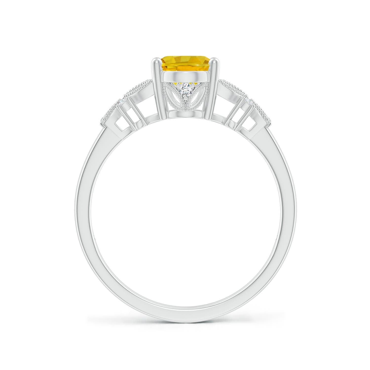 AAAA - Yellow Sapphire / 1.6 CT / 14 KT White Gold