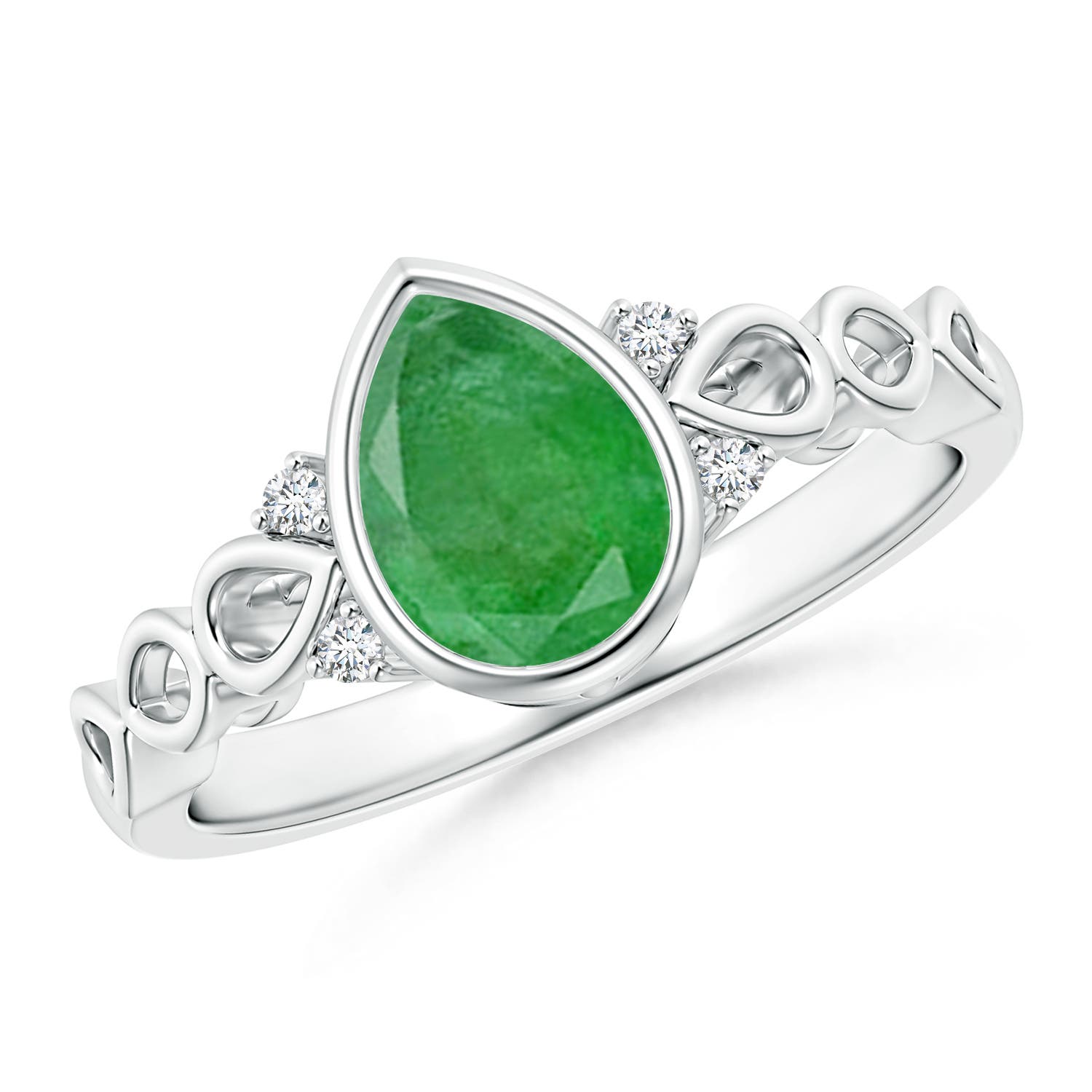 A - Emerald / 0.99 CT / 14 KT White Gold