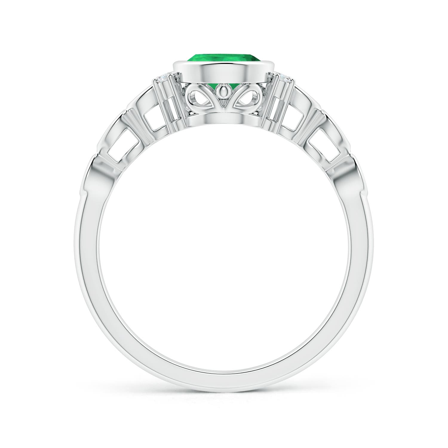 A - Emerald / 0.99 CT / 14 KT White Gold