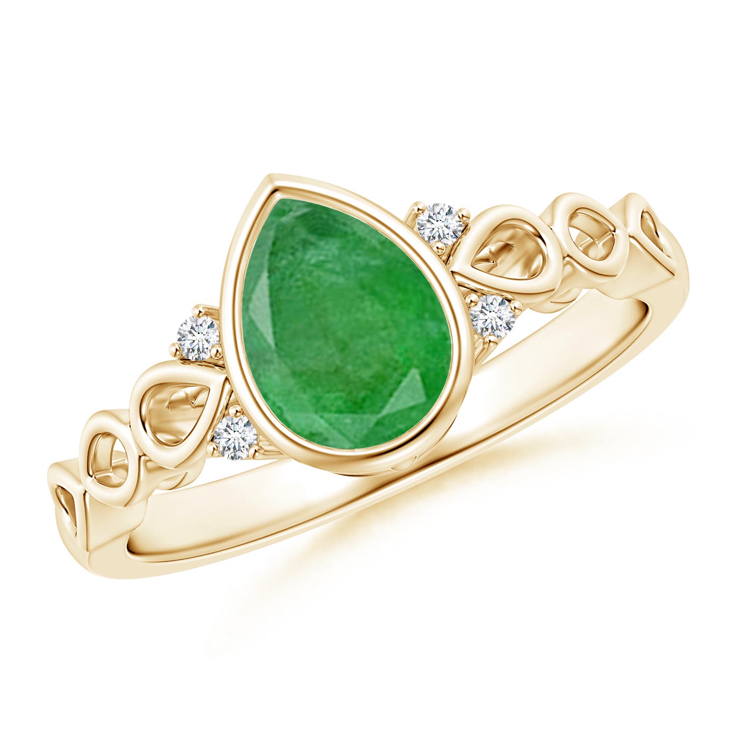 A - Emerald / 0.99 CT / 14 KT Yellow Gold