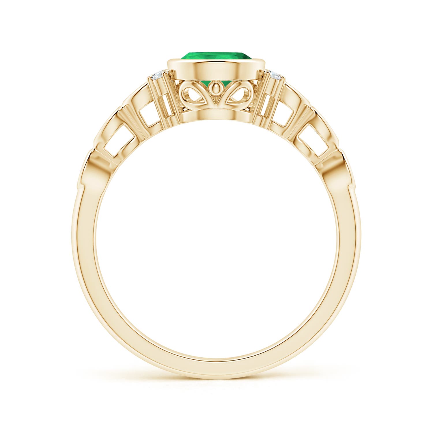 A - Emerald / 0.99 CT / 14 KT Yellow Gold