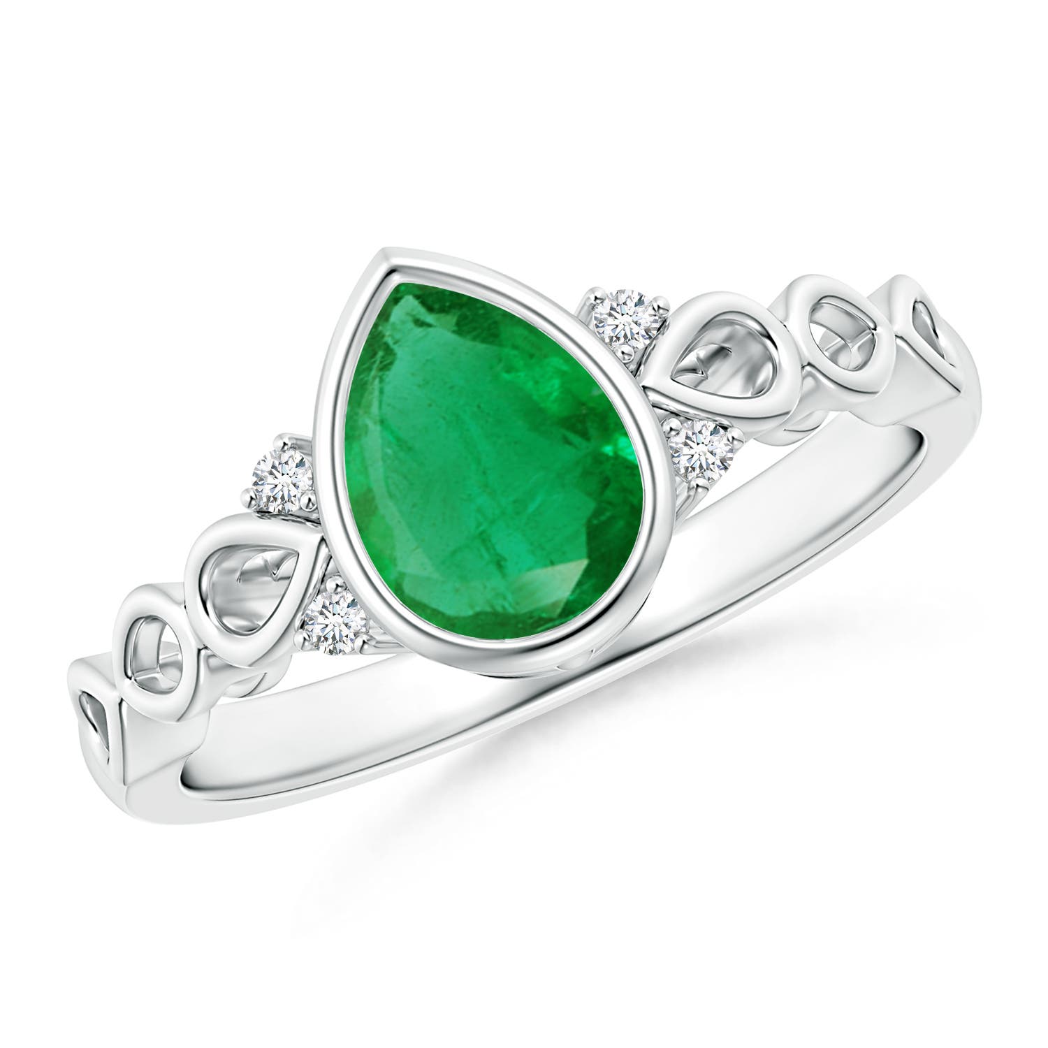 AA - Emerald / 0.99 CT / 14 KT White Gold