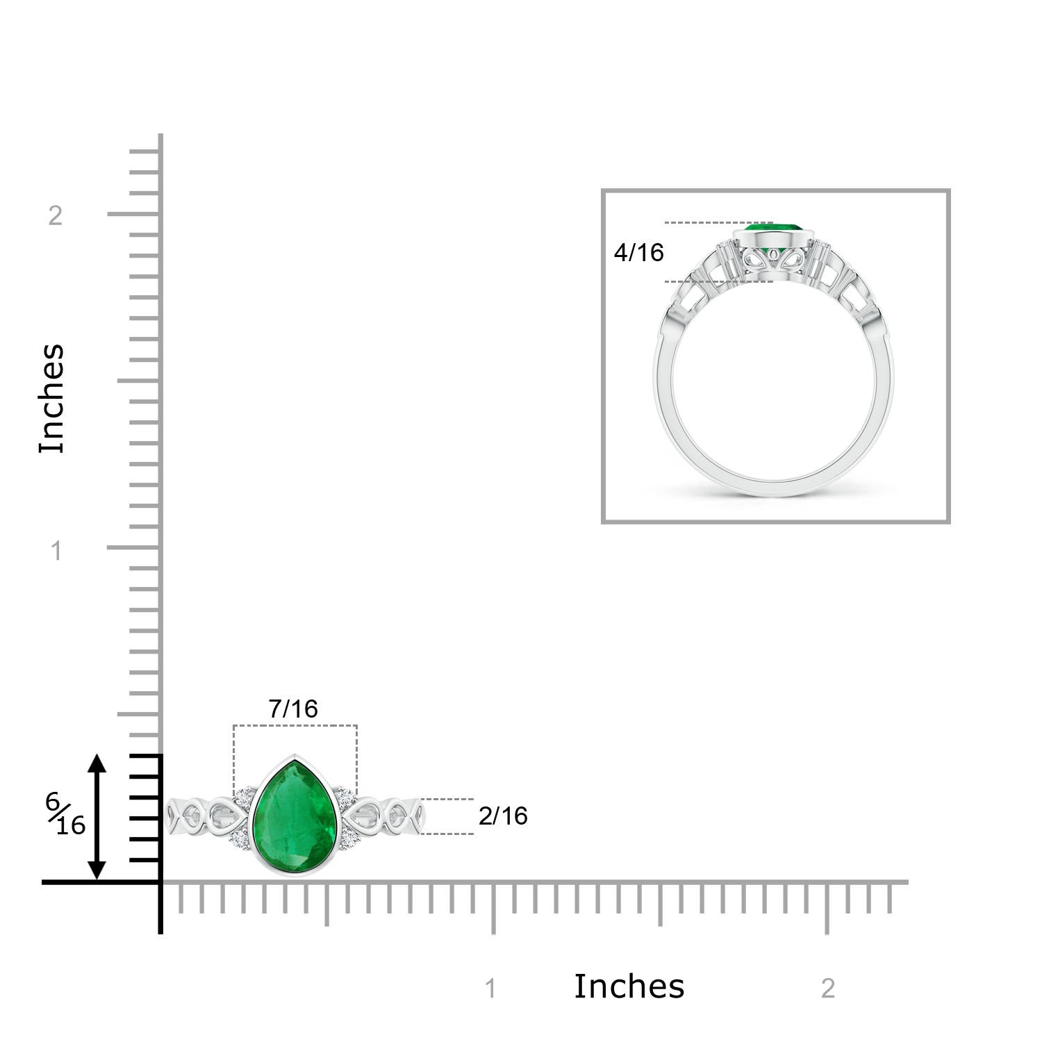 AA - Emerald / 0.99 CT / 14 KT White Gold