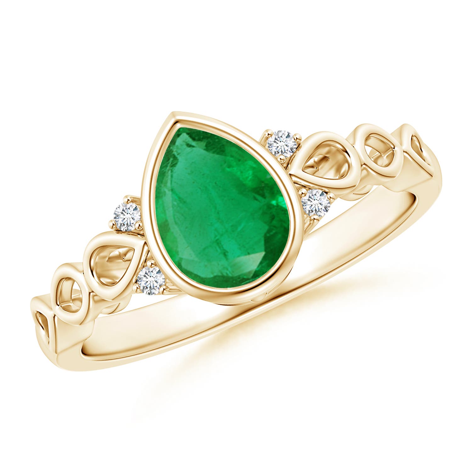 AA - Emerald / 0.99 CT / 14 KT Yellow Gold