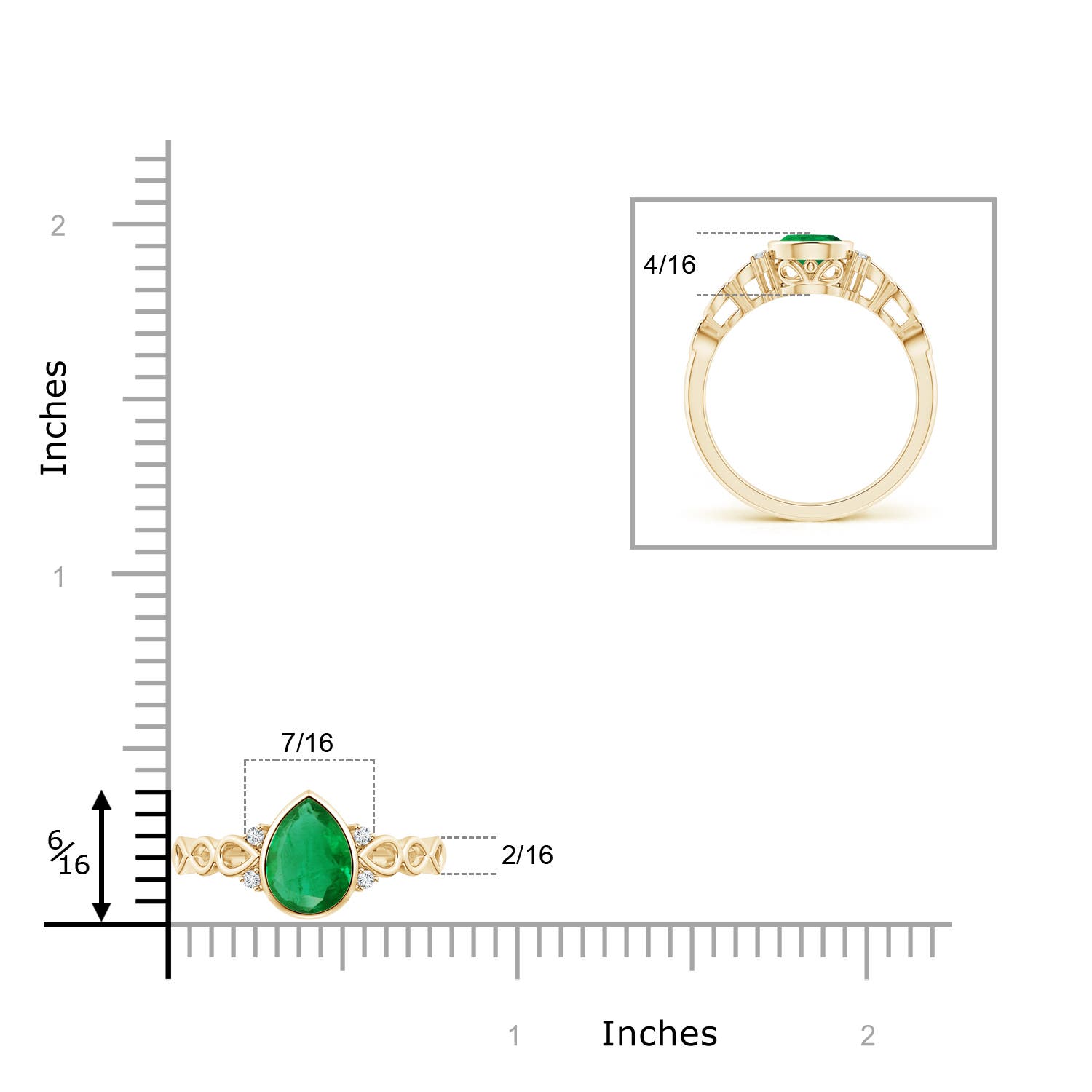 AA - Emerald / 0.99 CT / 14 KT Yellow Gold