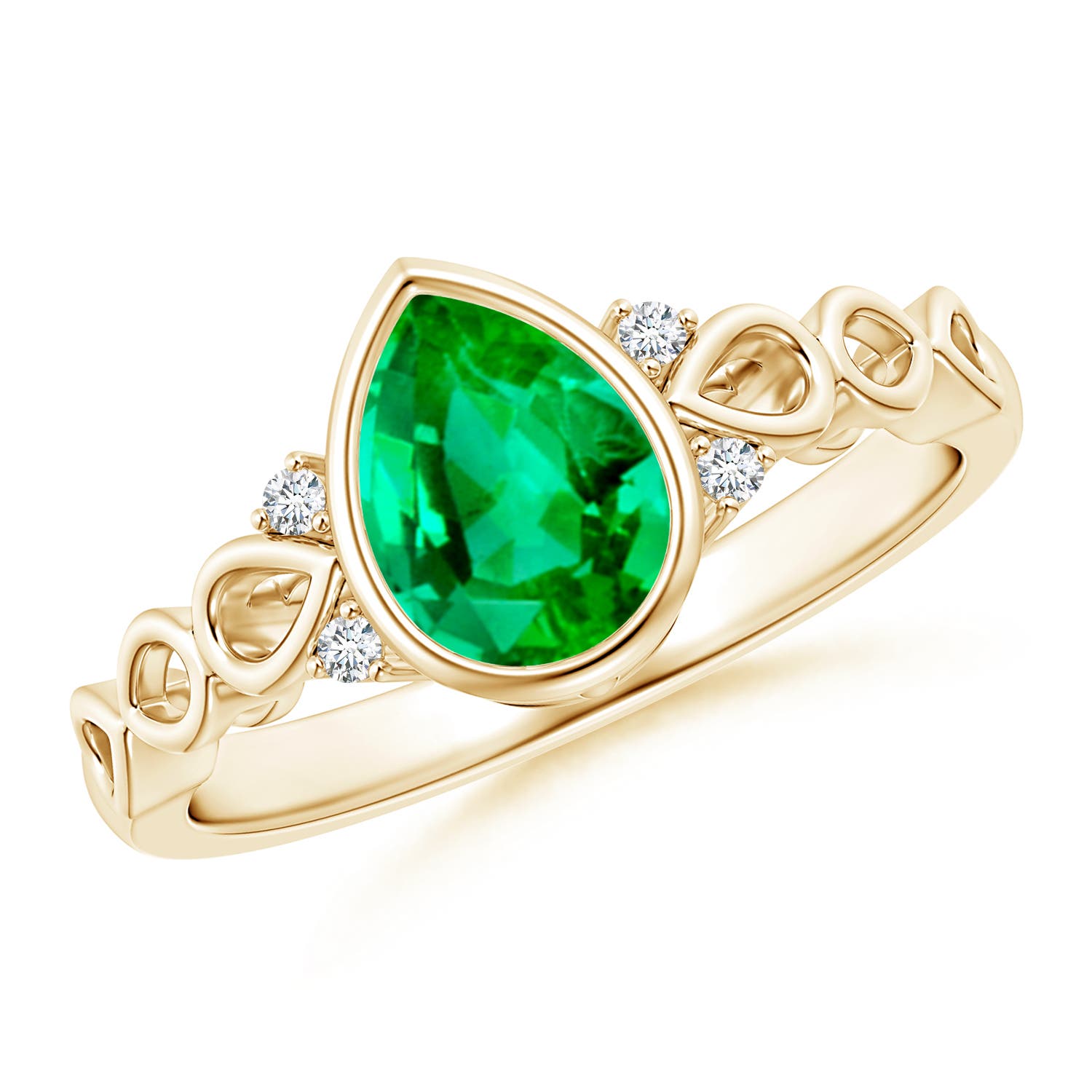 AAA - Emerald / 0.99 CT / 14 KT Yellow Gold