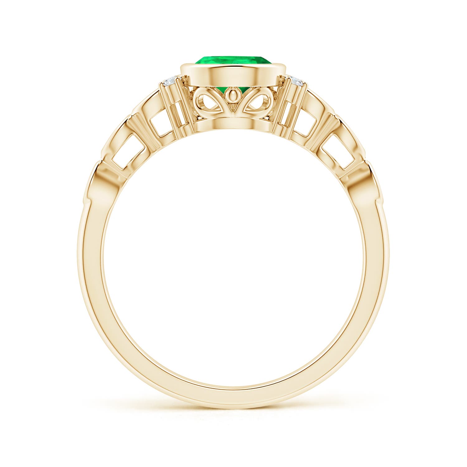 AAA - Emerald / 0.99 CT / 14 KT Yellow Gold