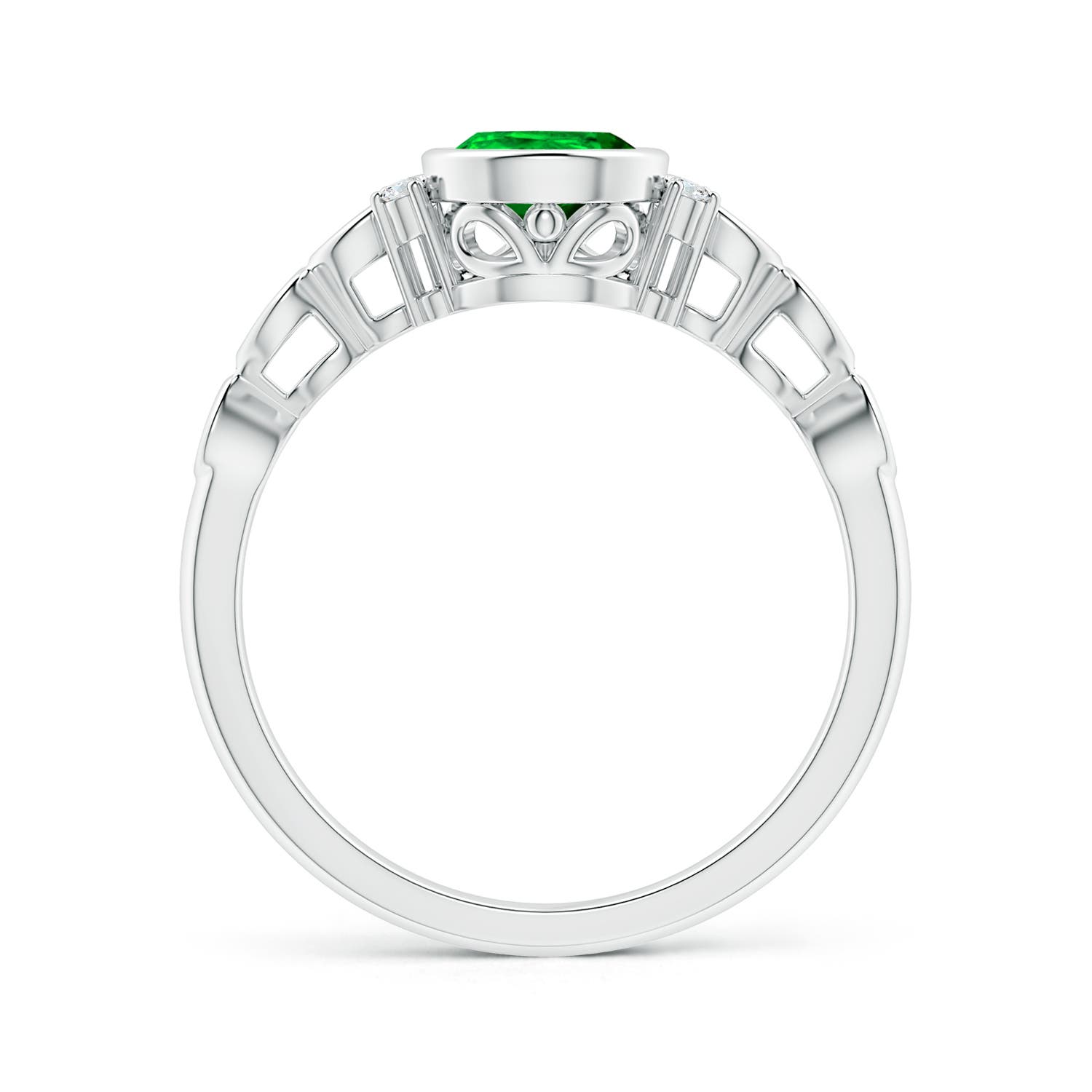 AAAA - Emerald / 0.99 CT / 14 KT White Gold