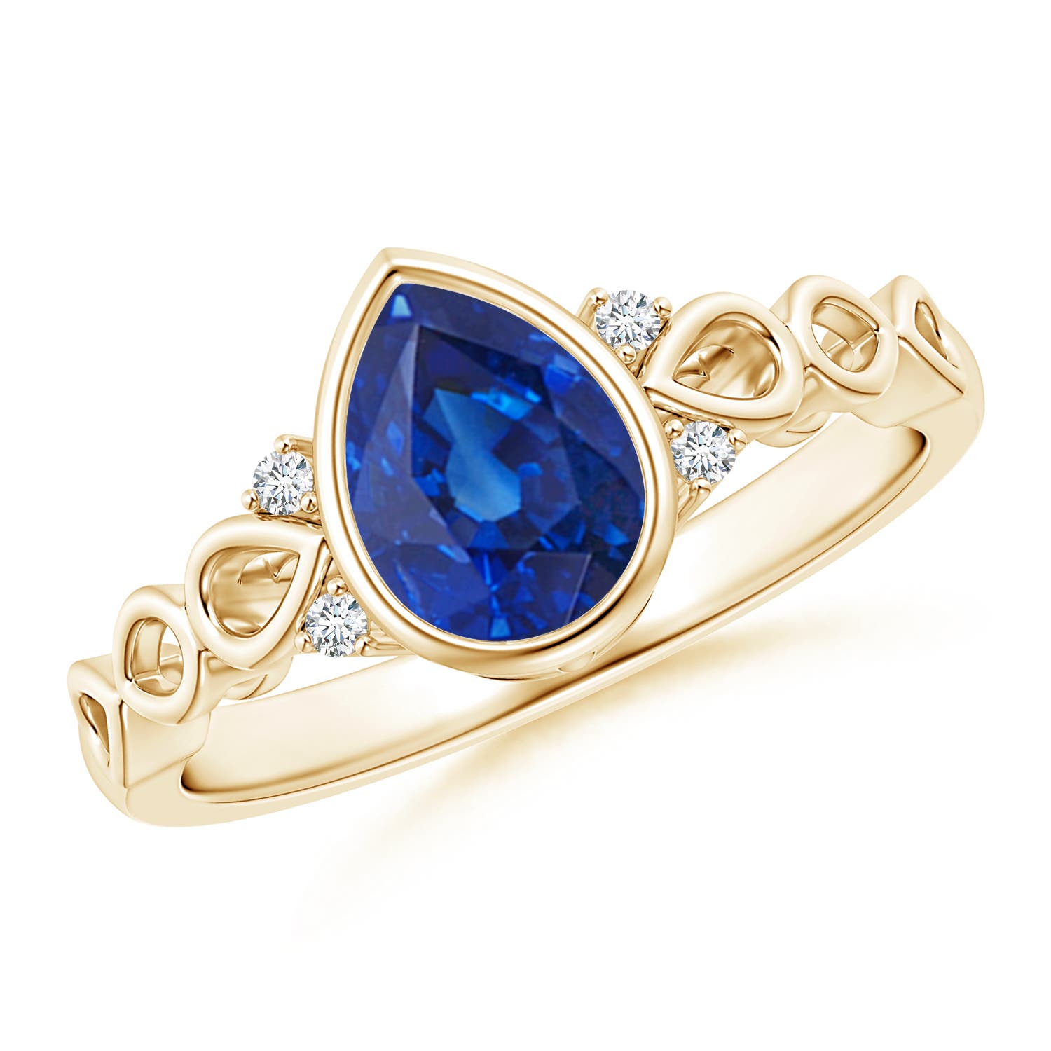 AAA - Blue Sapphire / 1.19 CT / 14 KT Yellow Gold