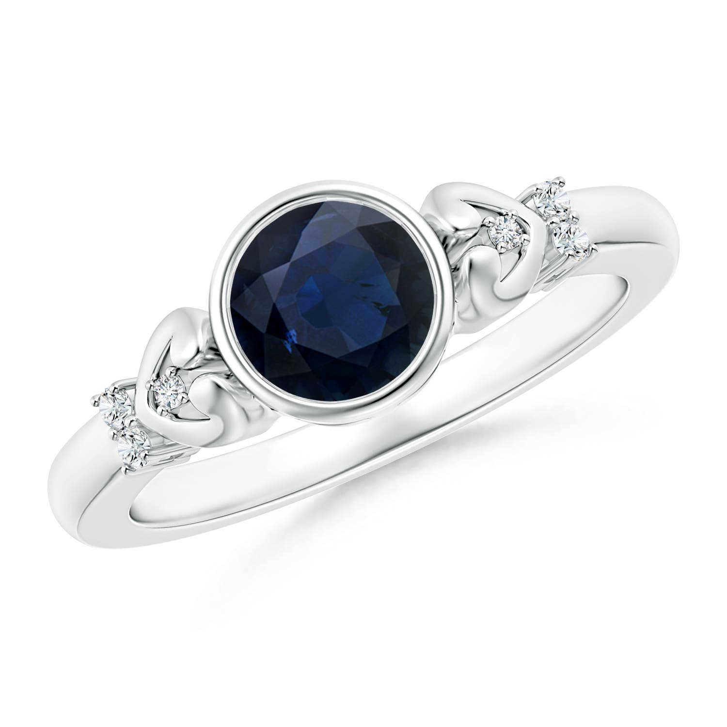 A - Blue Sapphire / 1.05 CT / 14 KT White Gold