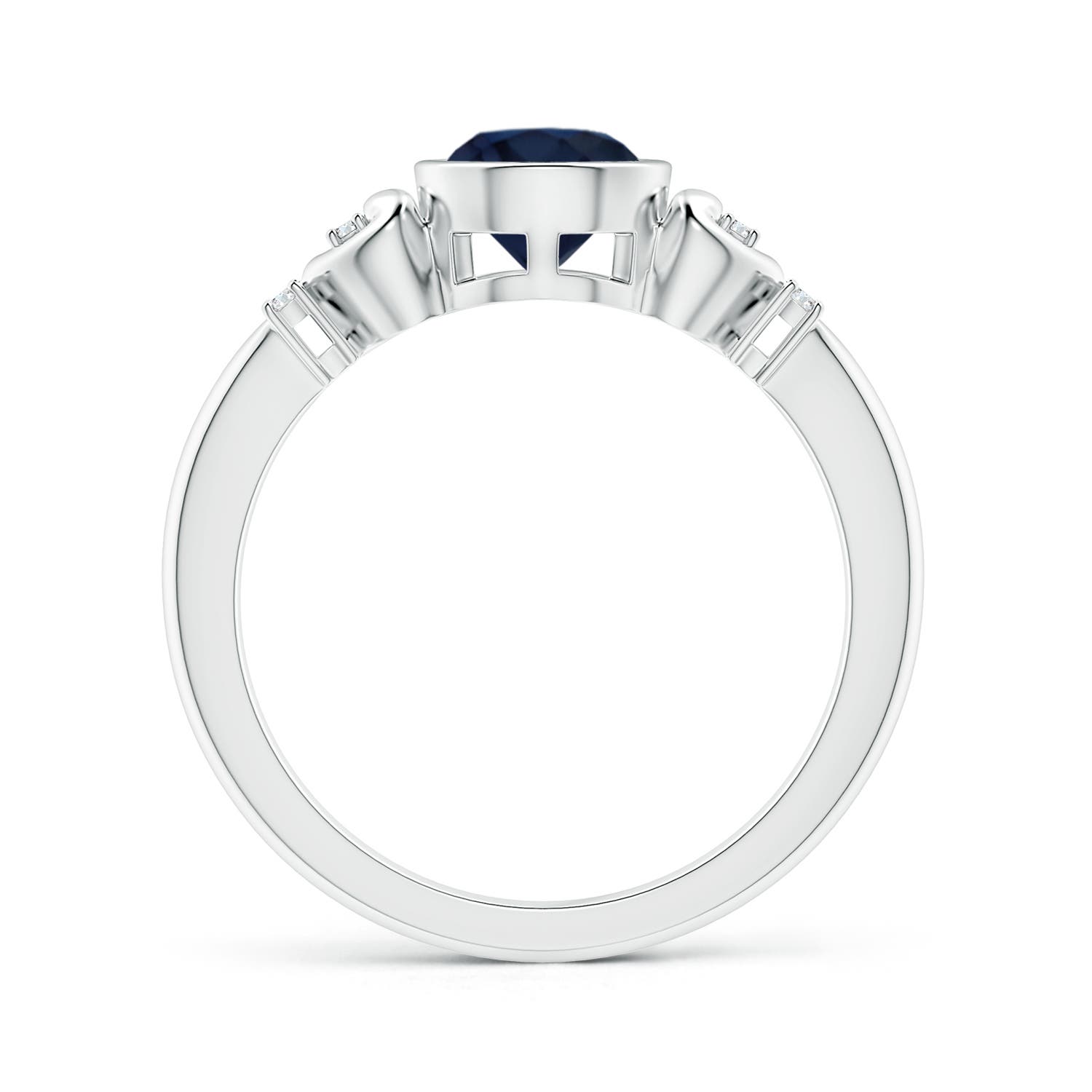 A - Blue Sapphire / 1.05 CT / 14 KT White Gold