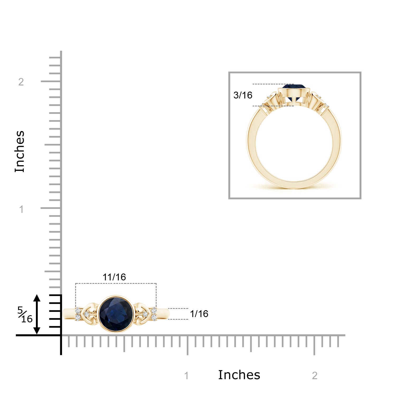 A - Blue Sapphire / 1.05 CT / 14 KT Yellow Gold