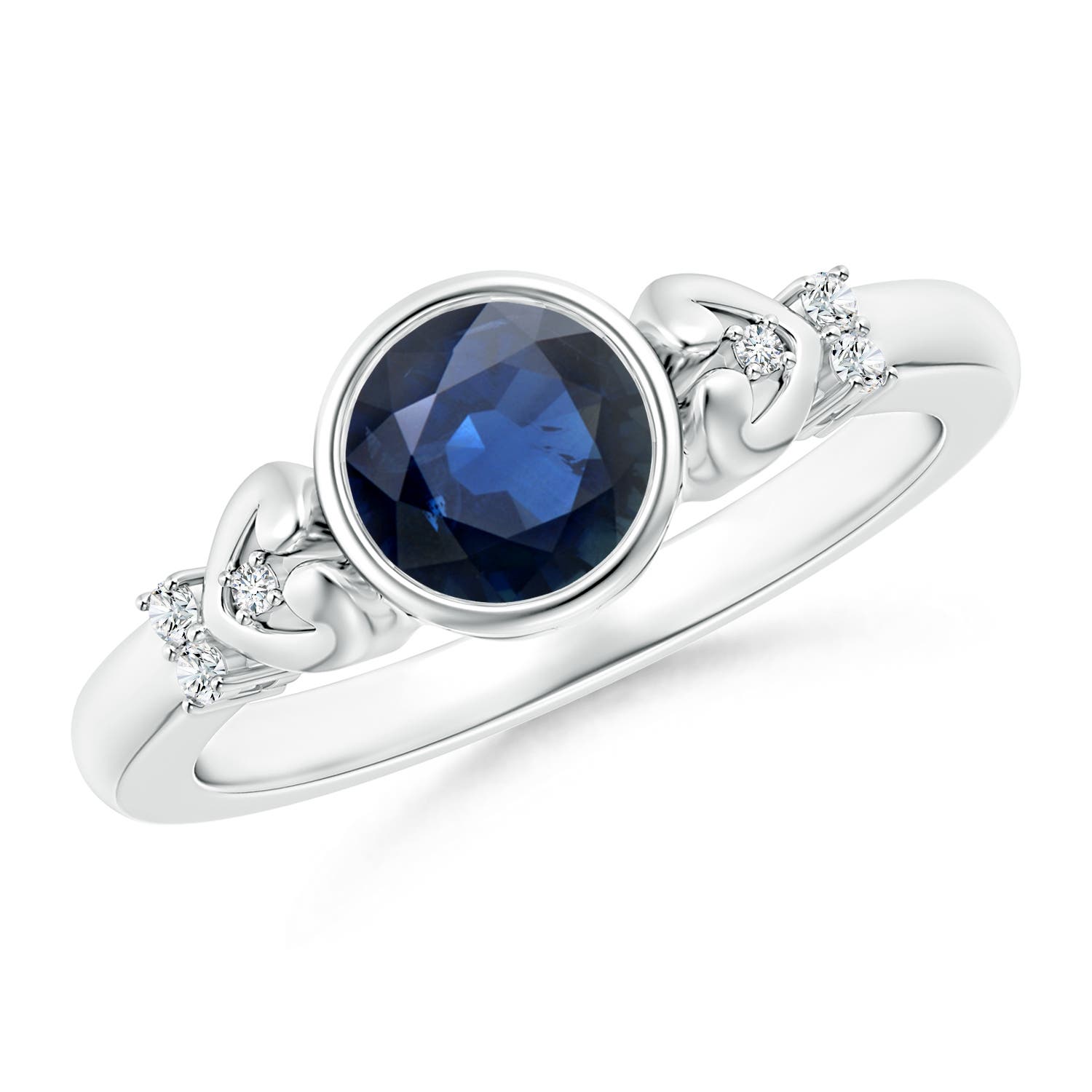 AA - Blue Sapphire / 1.05 CT / 14 KT White Gold