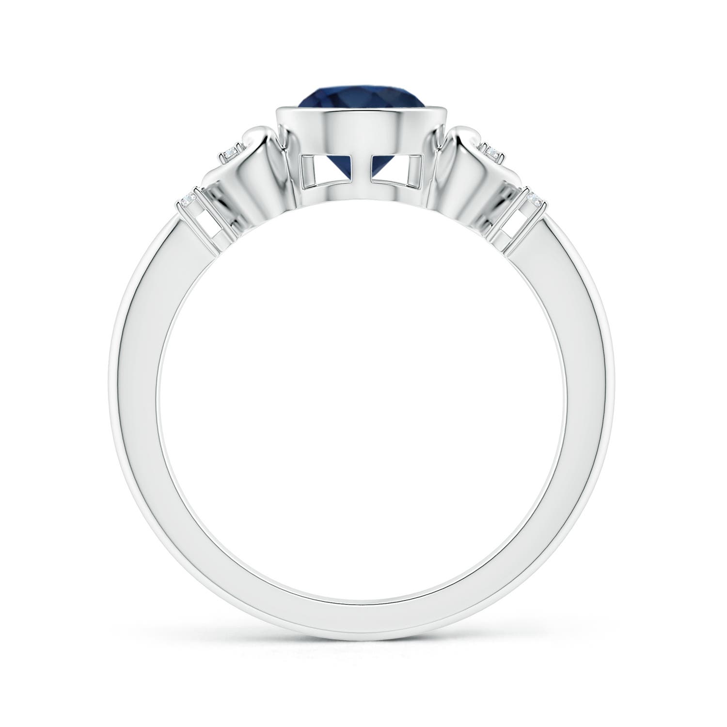 AA - Blue Sapphire / 1.05 CT / 14 KT White Gold