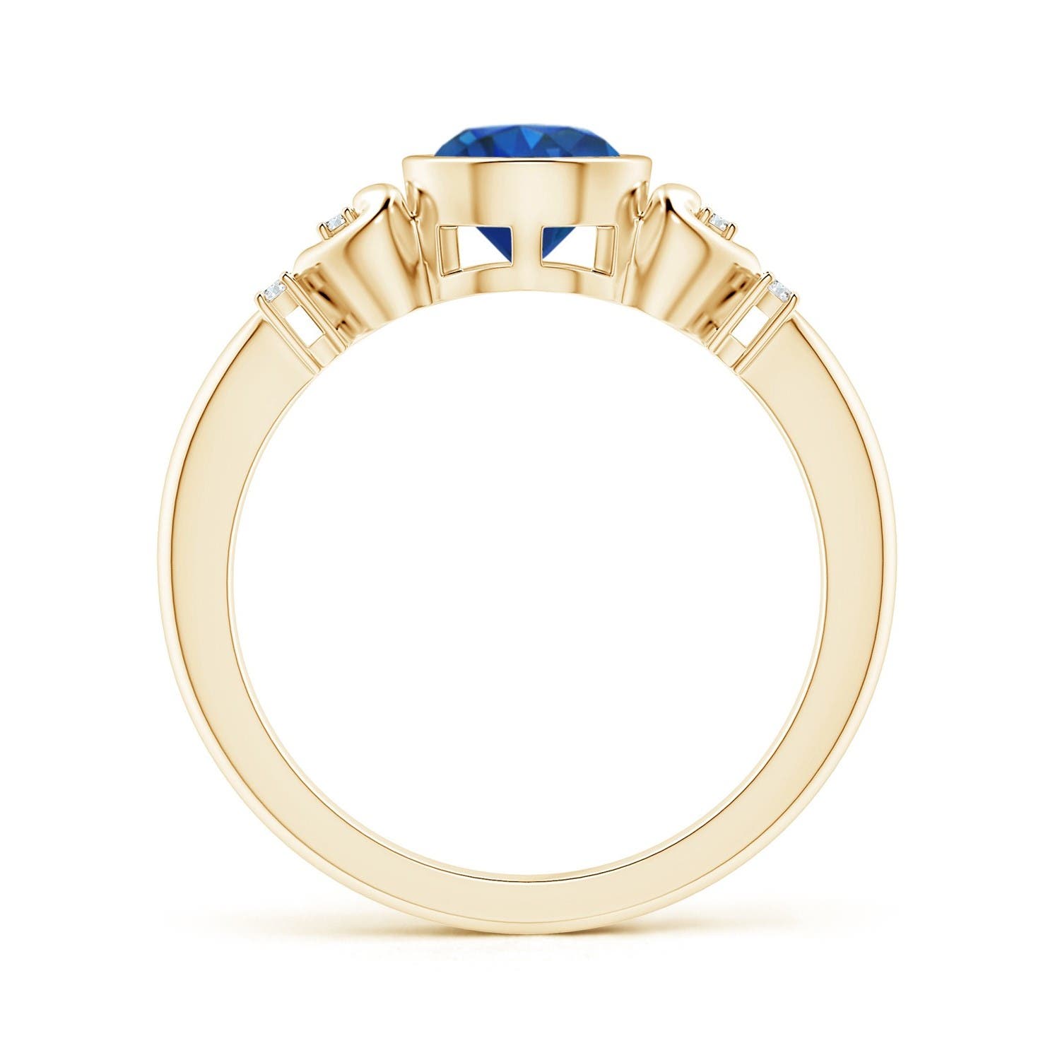 AAA - Blue Sapphire / 1.05 CT / 14 KT Yellow Gold