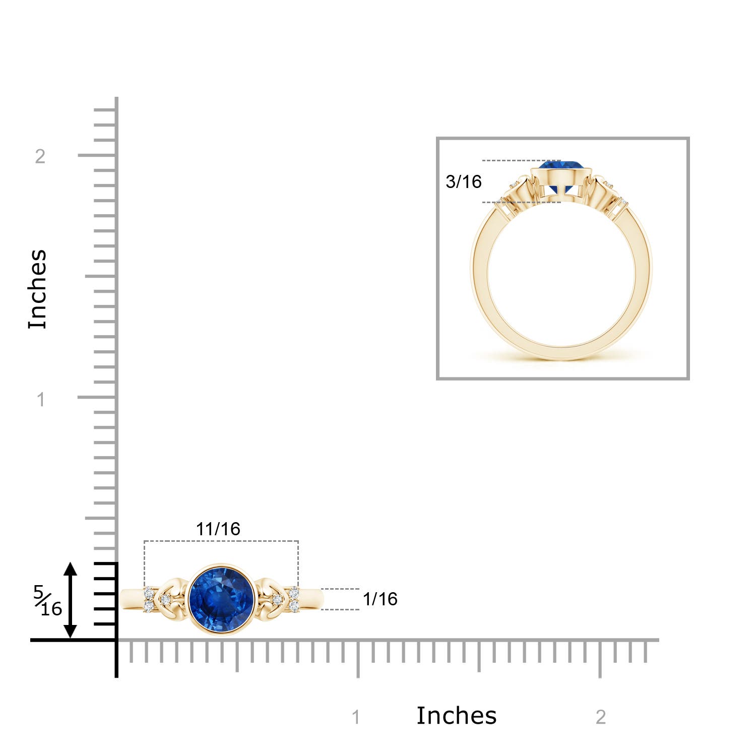 AAA - Blue Sapphire / 1.05 CT / 14 KT Yellow Gold