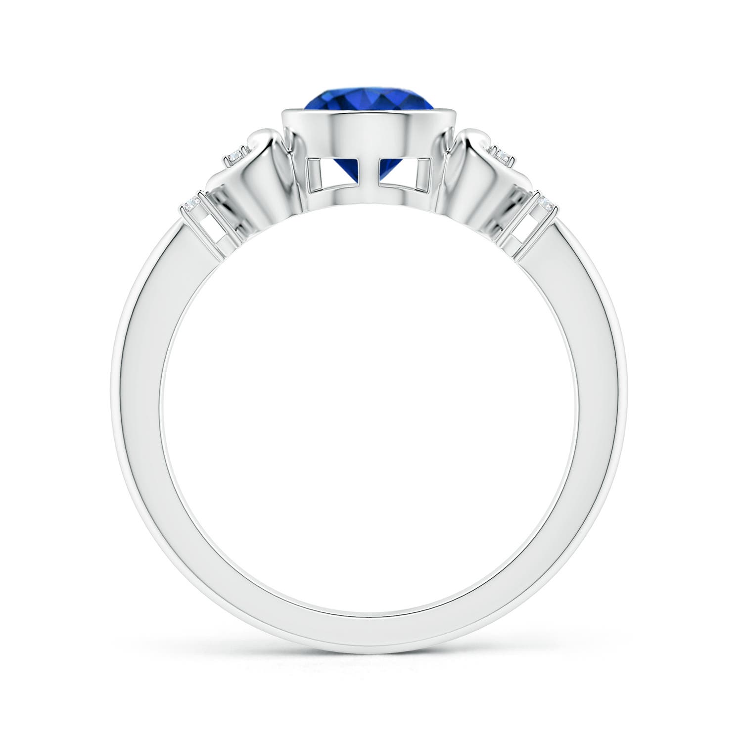 AAAA - Blue Sapphire / 1.05 CT / 14 KT White Gold