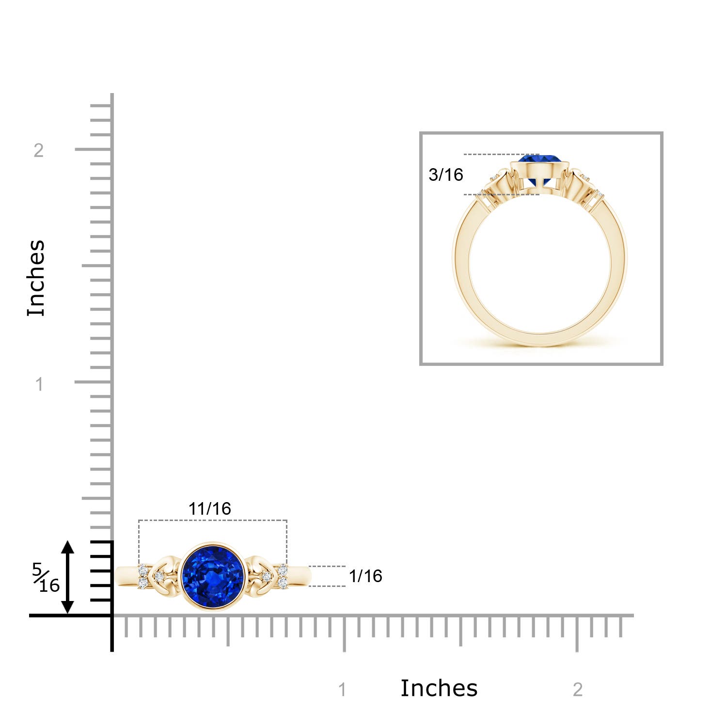 AAAA - Blue Sapphire / 1.05 CT / 14 KT Yellow Gold