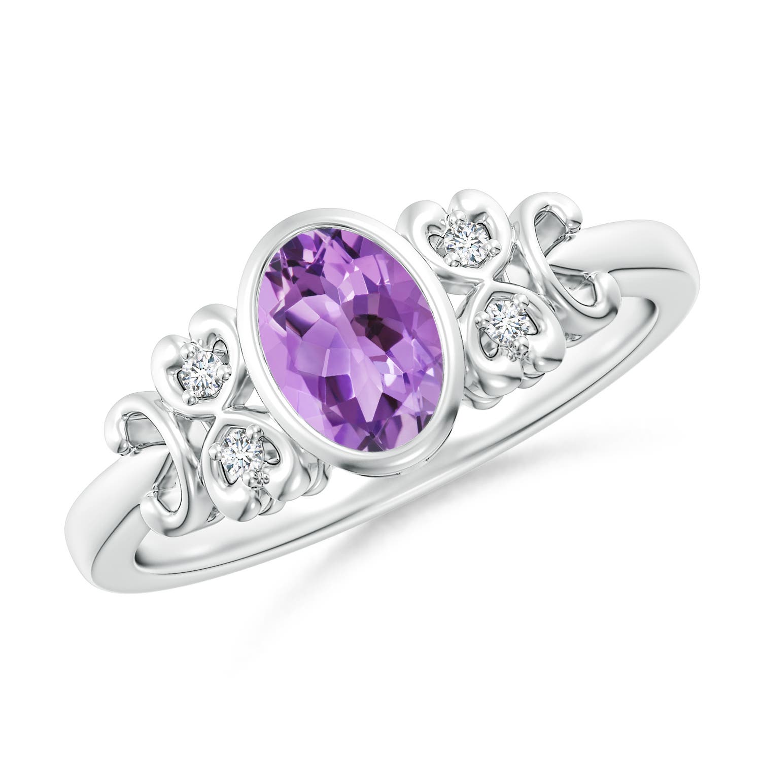 A - Amethyst / 0.74 CT / 14 KT White Gold