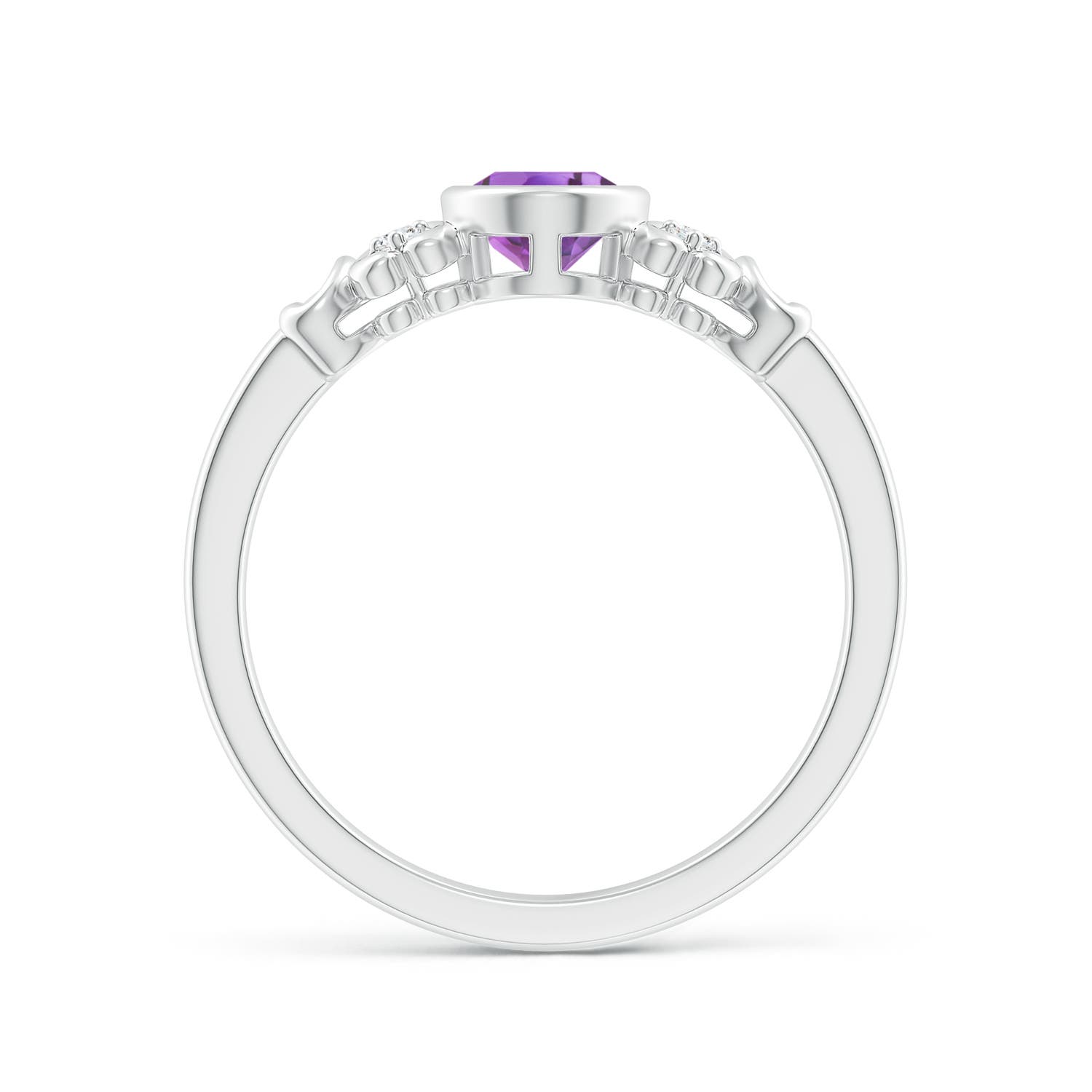 A - Amethyst / 0.74 CT / 14 KT White Gold