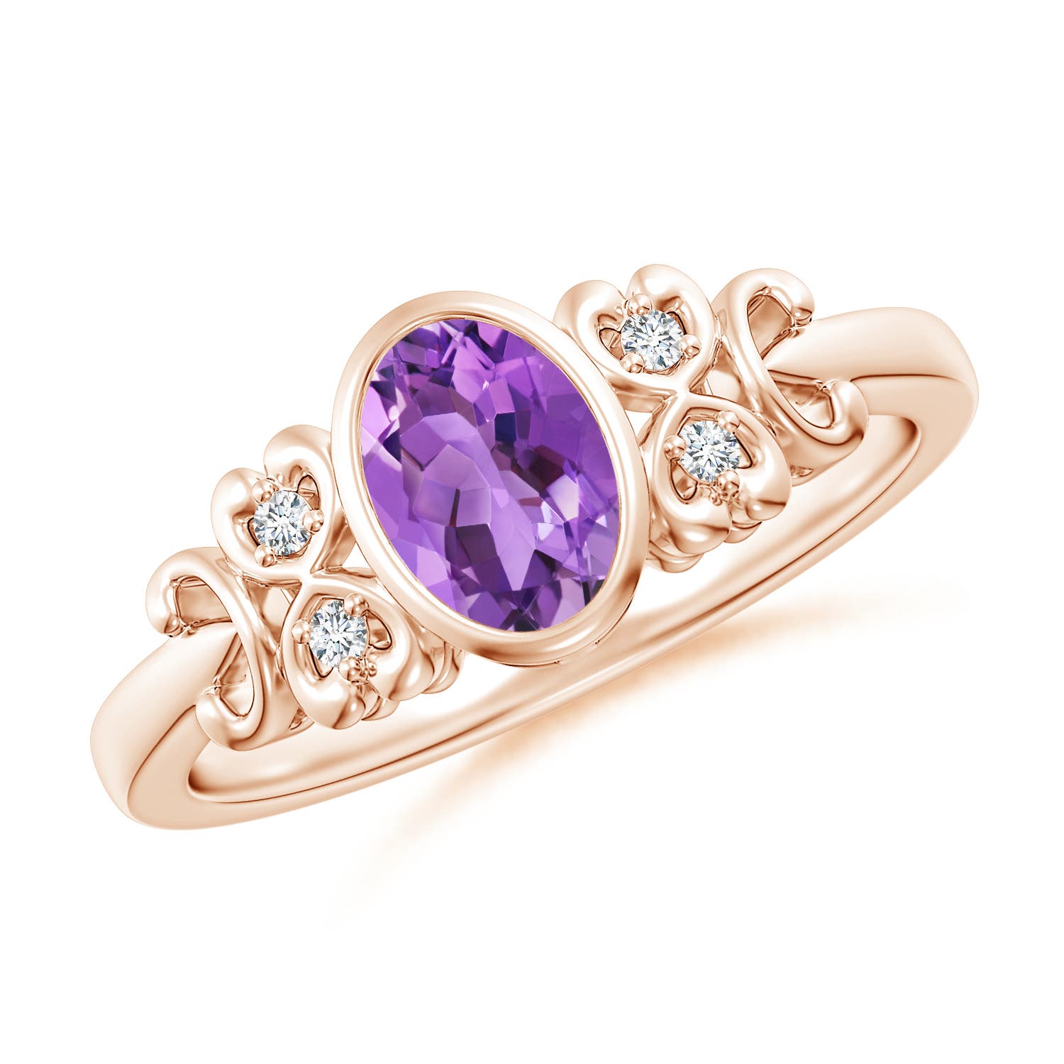 AA - Amethyst / 0.74 CT / 14 KT Rose Gold