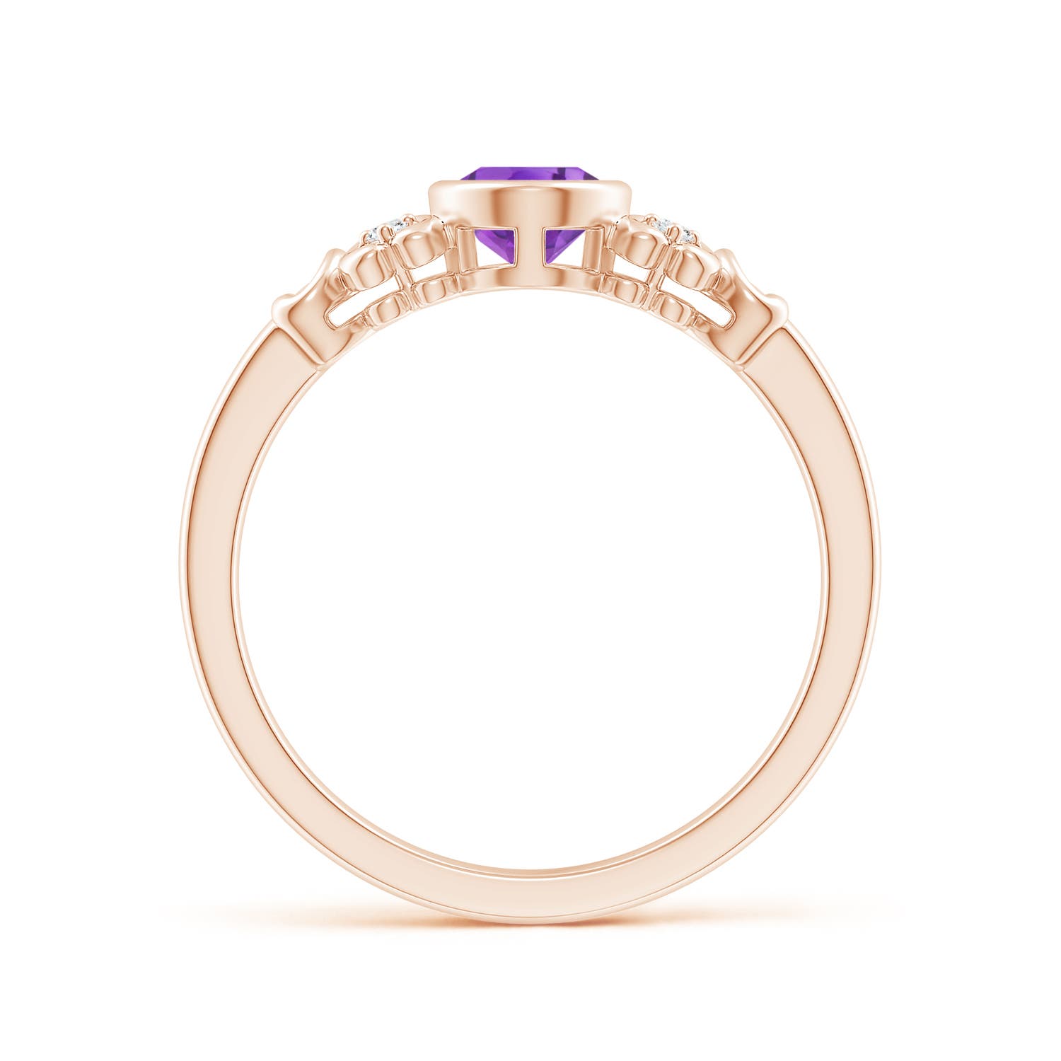 AA - Amethyst / 0.74 CT / 14 KT Rose Gold