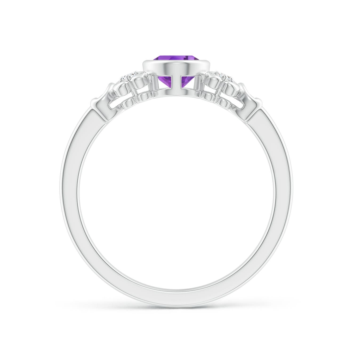 AA - Amethyst / 0.74 CT / 14 KT White Gold