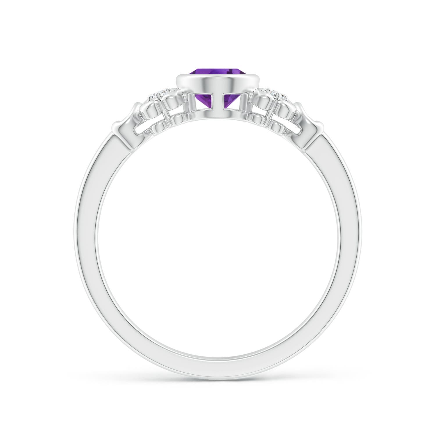 AAA - Amethyst / 0.74 CT / 14 KT White Gold