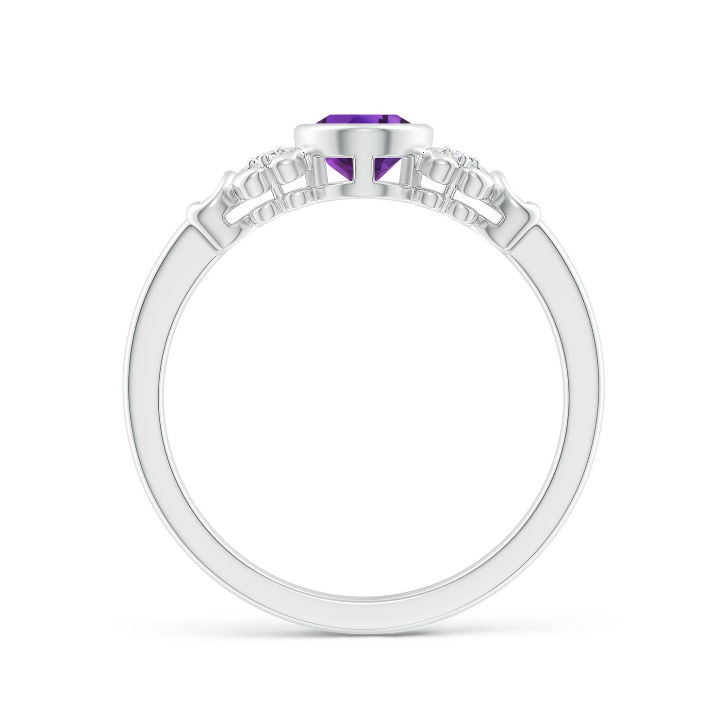 AAAA - Amethyst / 0.74 CT / 14 KT White Gold